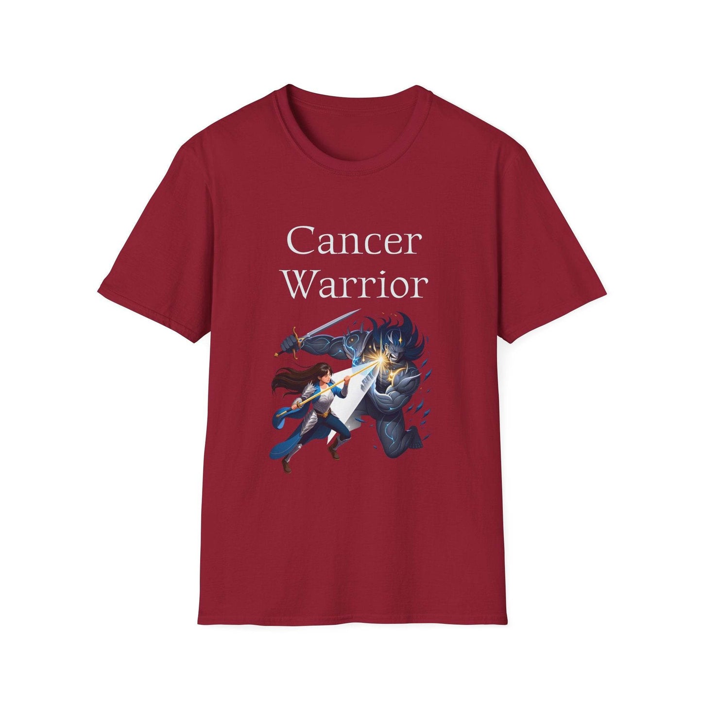 Cancer Warrior Unisex Softstyle T-Shirt - Empowering Battle for Women's Health - The Dreamer's Bookshop.