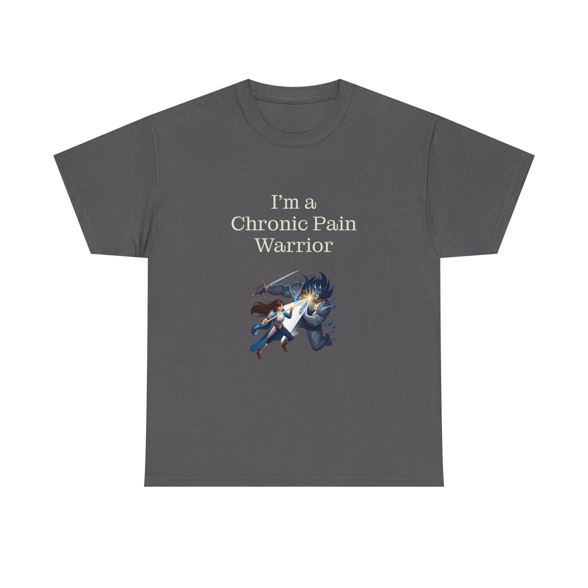 Chronic Pain Warrior Unisex Heavy Cotton Tee - Inspirational Battle T-Shirt - The Dreamer's Bookshop.
