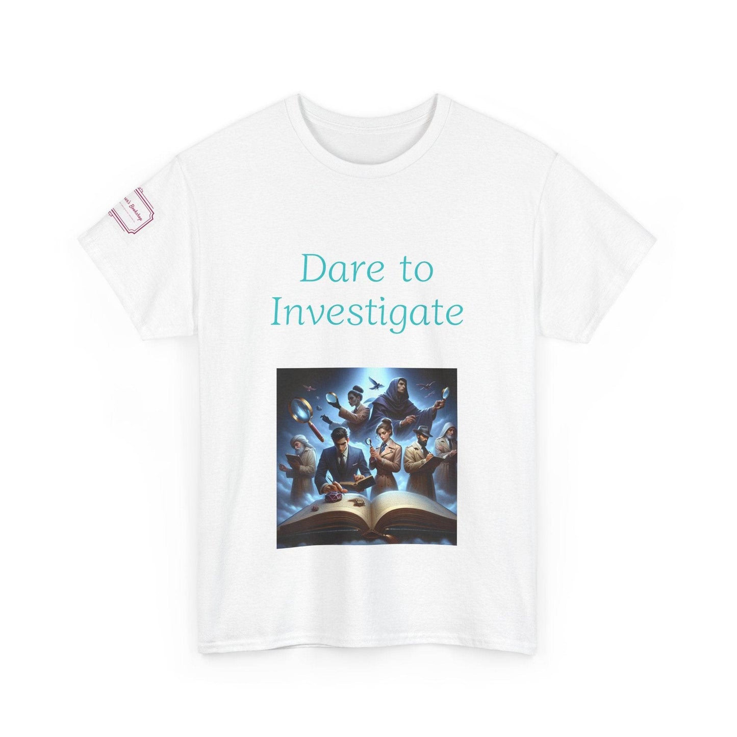 Investigate - Unisex Heavy Cotton Tee - Crime/Mystery Books - The Dreamer's Bookshop.