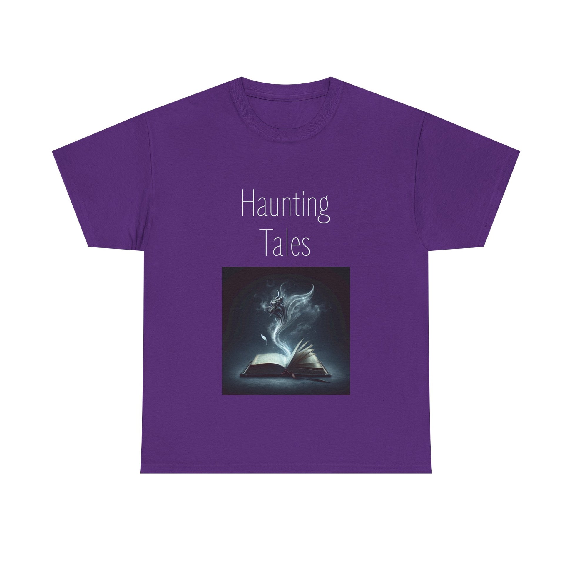 Book Lover's Unisex Heavy Cotton Tee - "Haunting Tales" - The Dreamer's Bookshop.