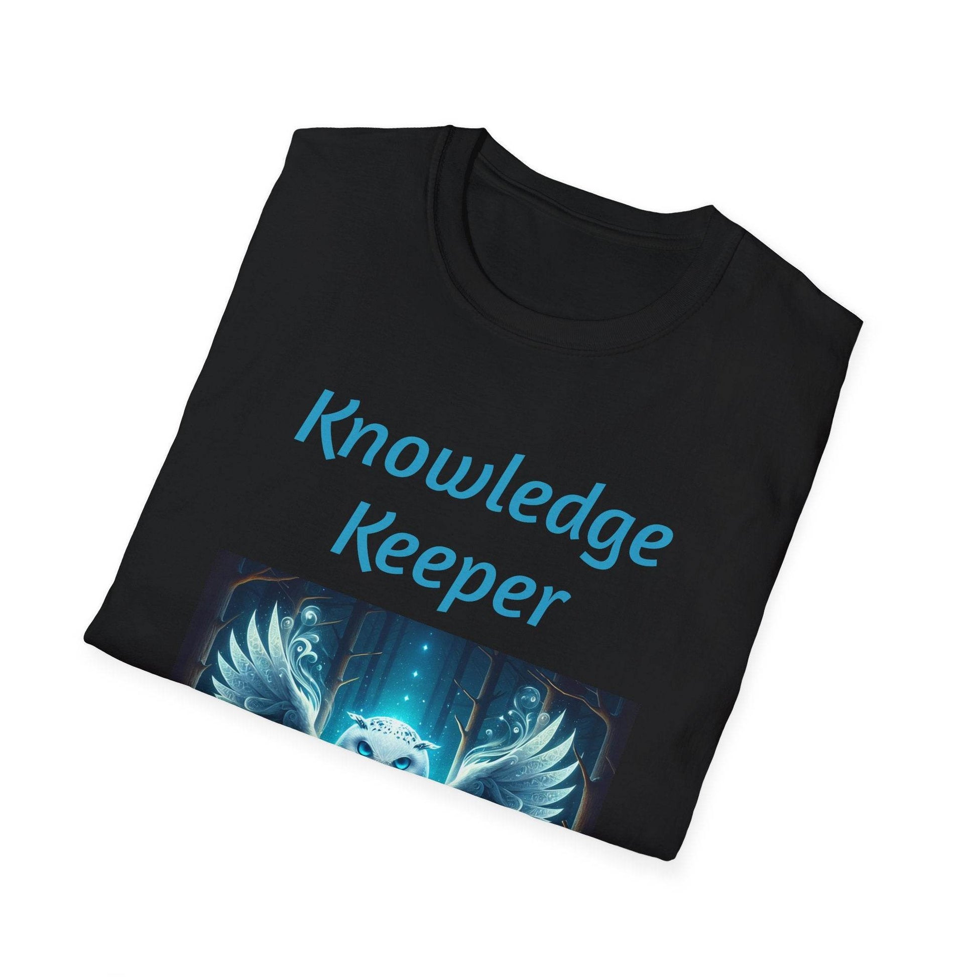 Knowledge Keeper Owl Unisex Softstyle T-Shirt - Inspirational Tee for Wisdom Seekers - Proud Reader - The Dreamer's Bookshop.
