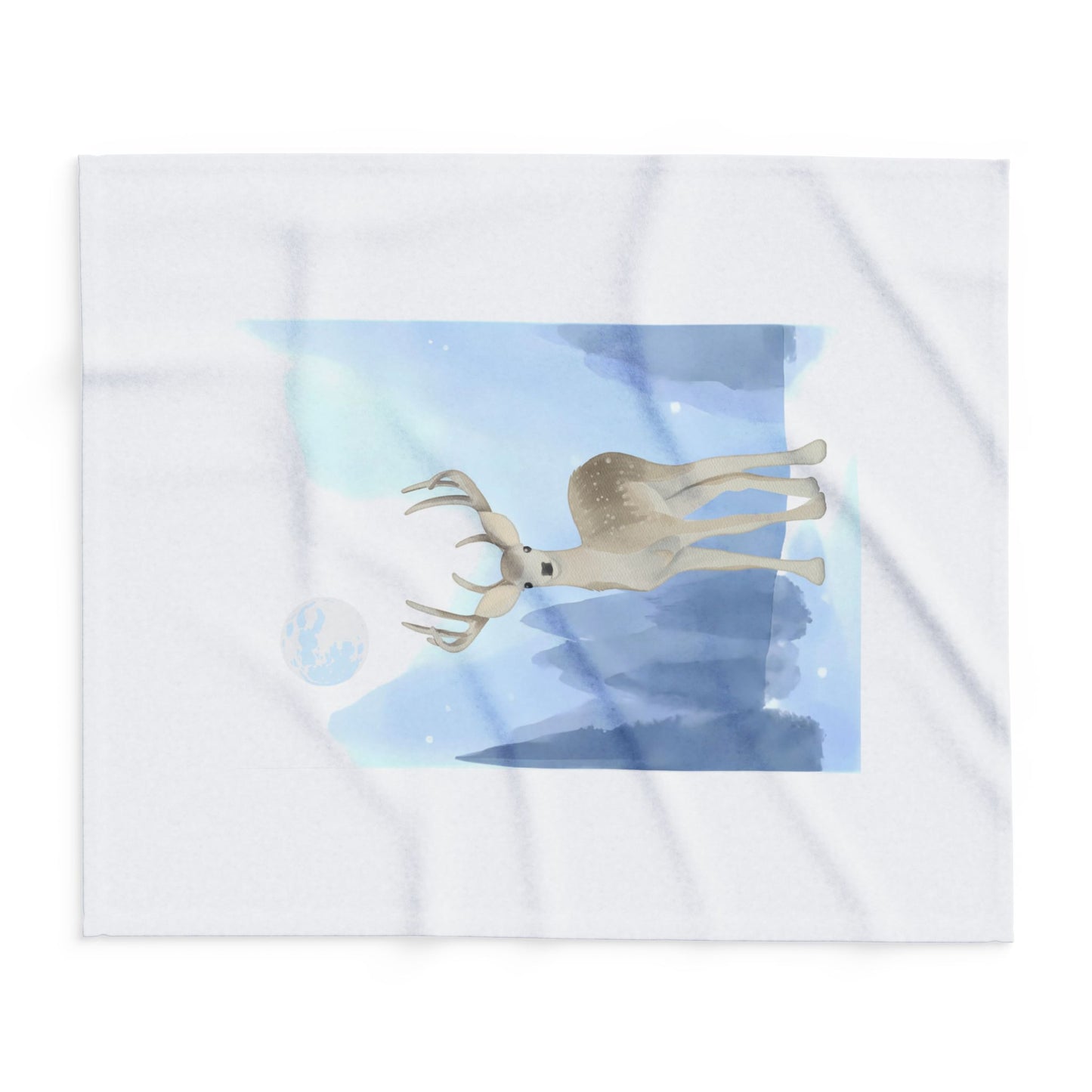 Cozy Arctic Fleece Blanket - Winter Deer Design