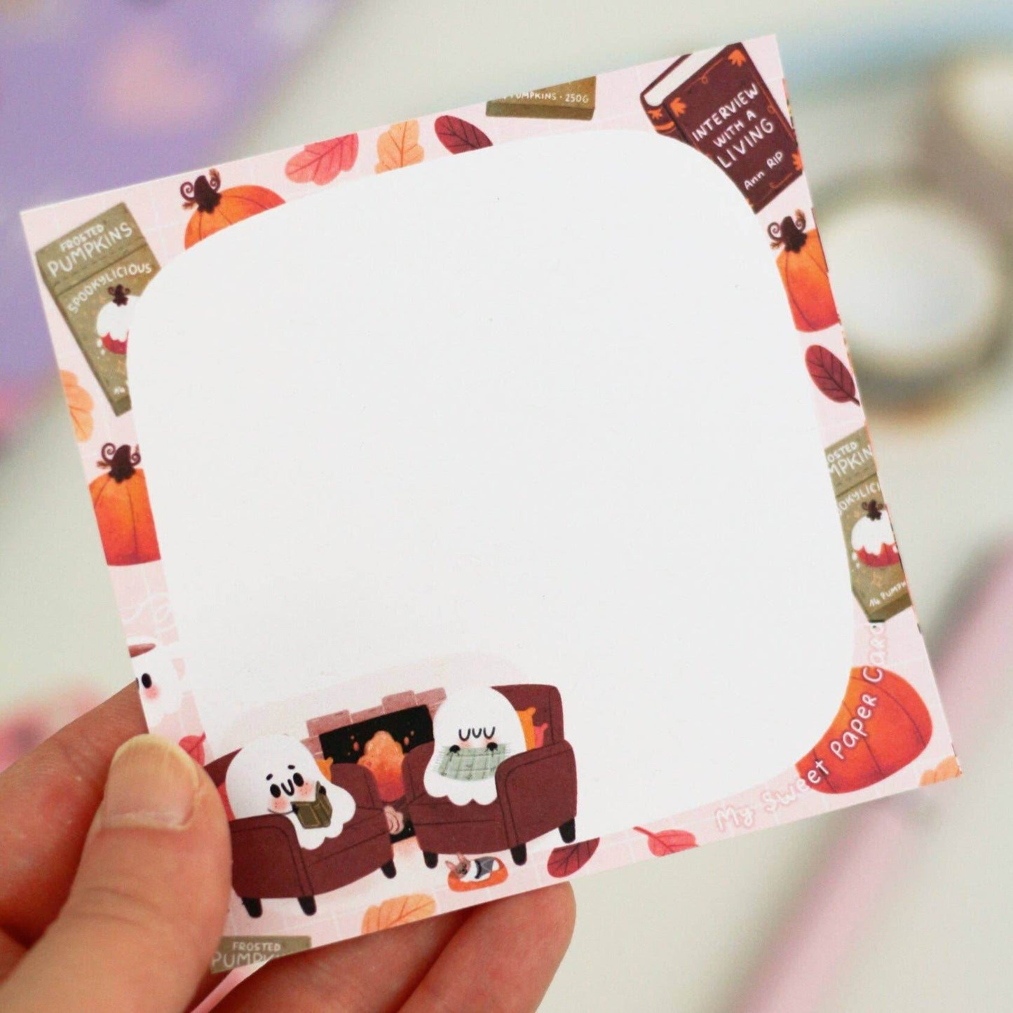 My Sweet Paper Card - Ghosty Reading Time - Schattig Halloween-notitieblok - The Dreamer's Bookshop.
