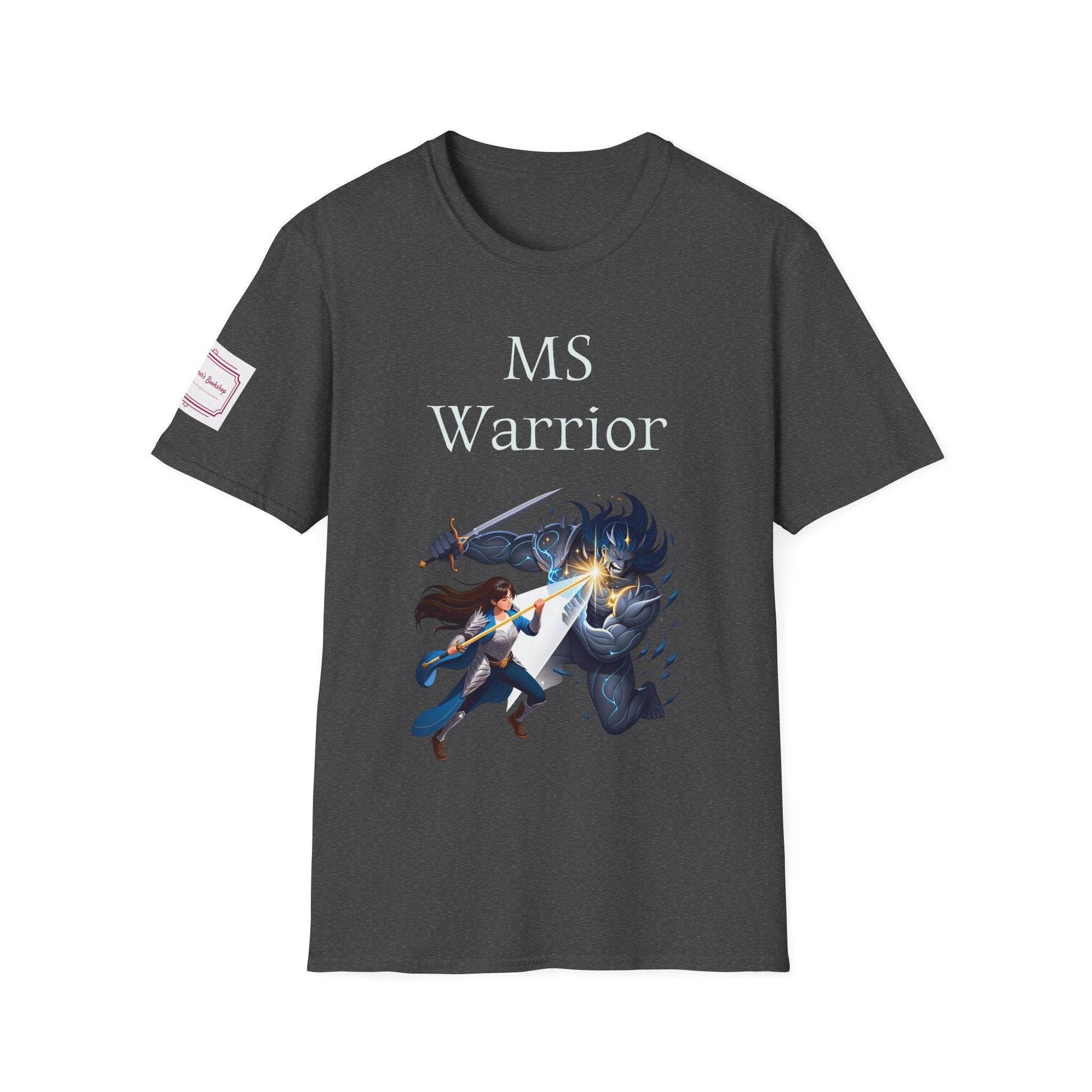 M.S. Warrior Unisex Softstyle T-Shirt - Empowering Graphic Tee for Women's Health Awareness - The Dreamer's Bookshop.