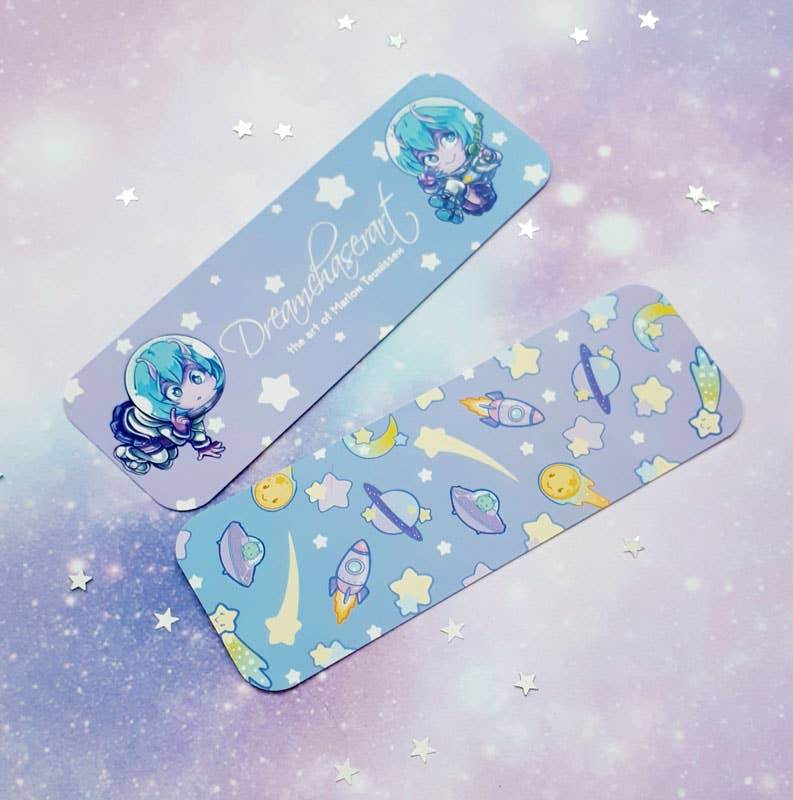 Dreamchaserart - Kawaii galaxy bladwijzer - The Dreamer's Bookshop.