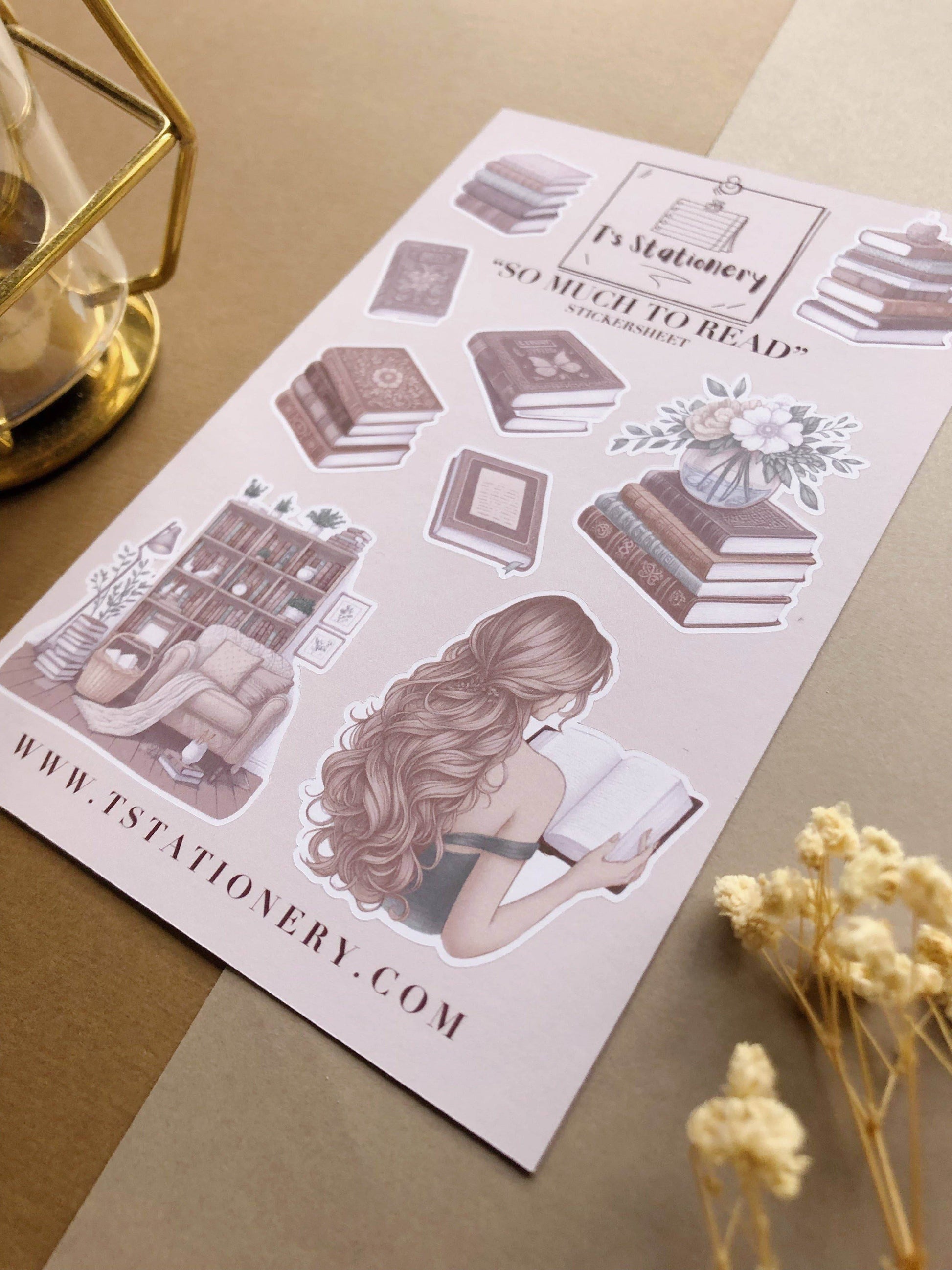T's Stationery - Stickervel „Zo veel te lezen” - The Dreamer's Bookshop.