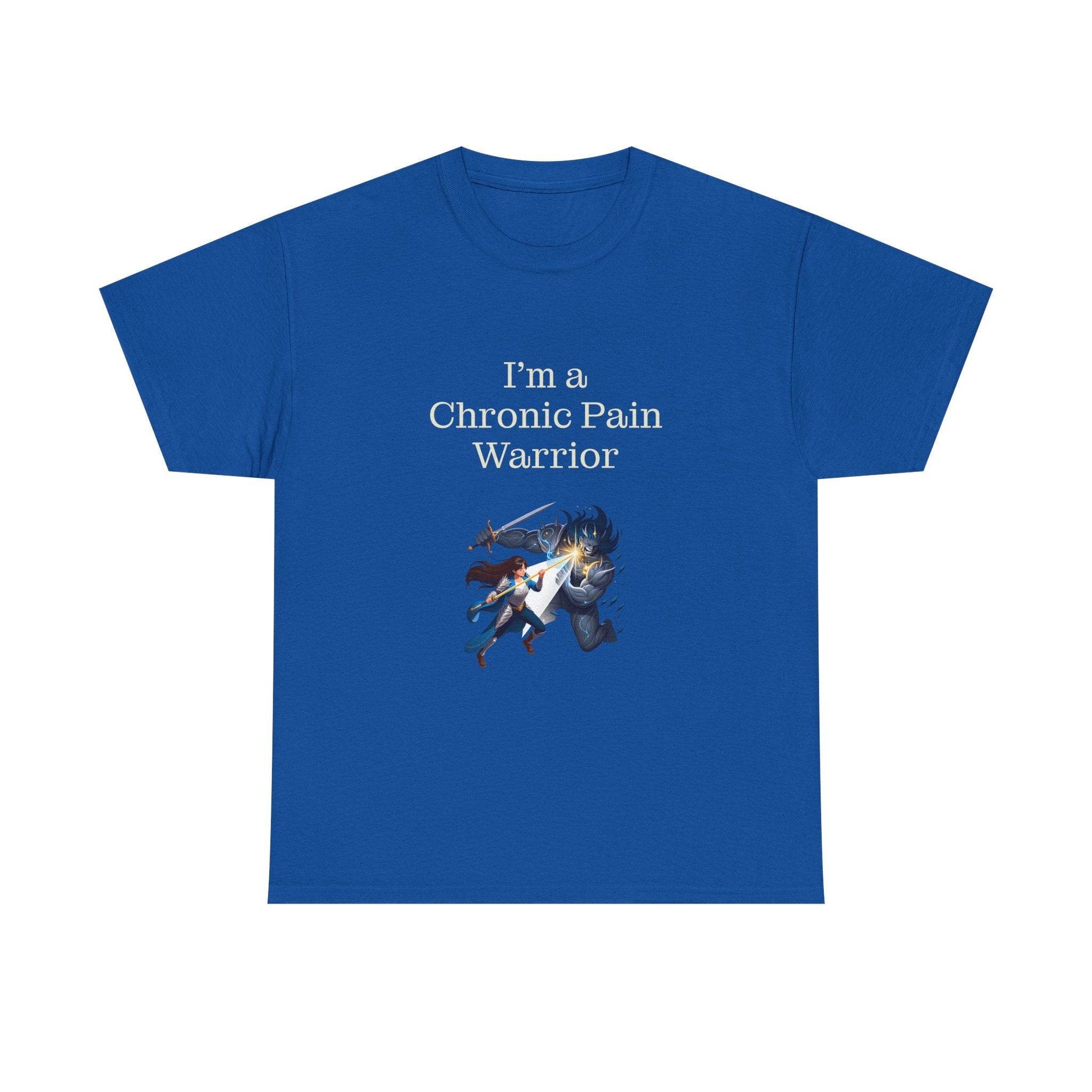 Chronic Pain Warrior Unisex Heavy Cotton Tee - Inspirational Battle T-Shirt - The Dreamer's Bookshop.