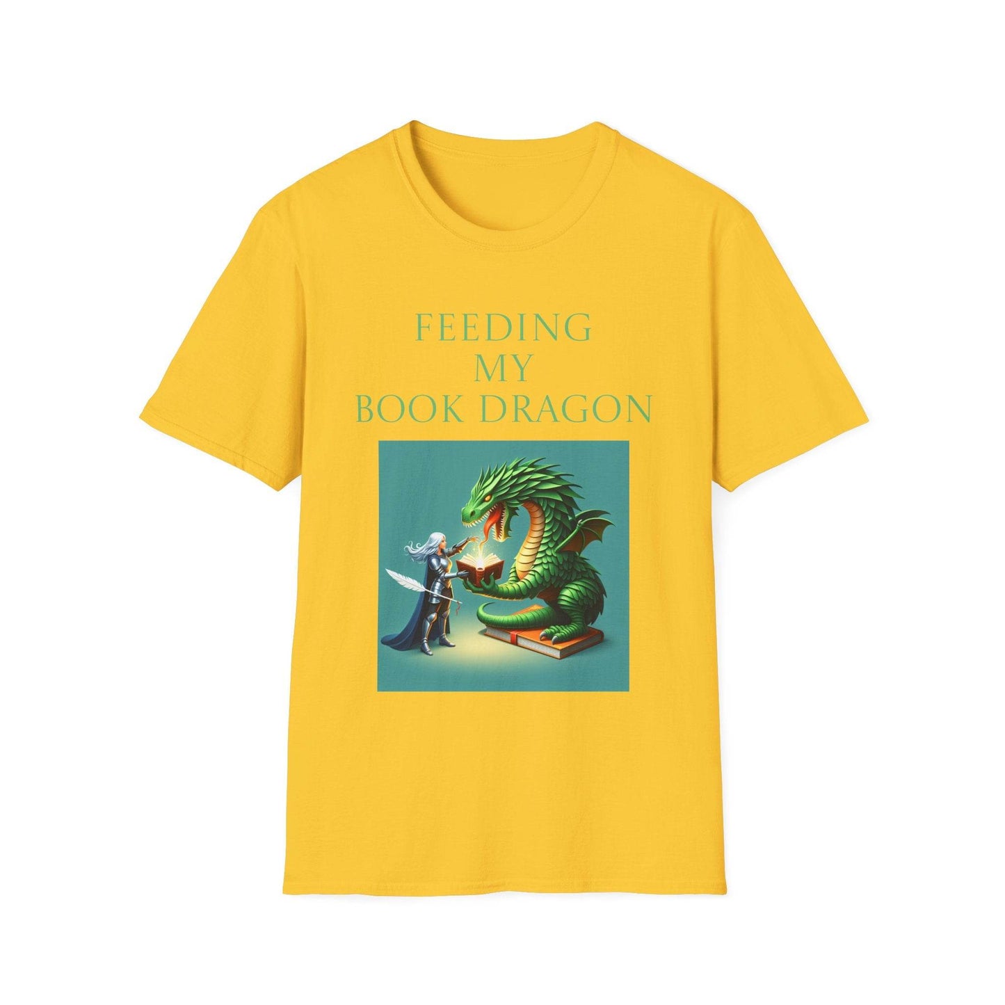 Unisex Softstyle T-Shirt - 'Book Dragon' - The Dreamer's Bookshop.