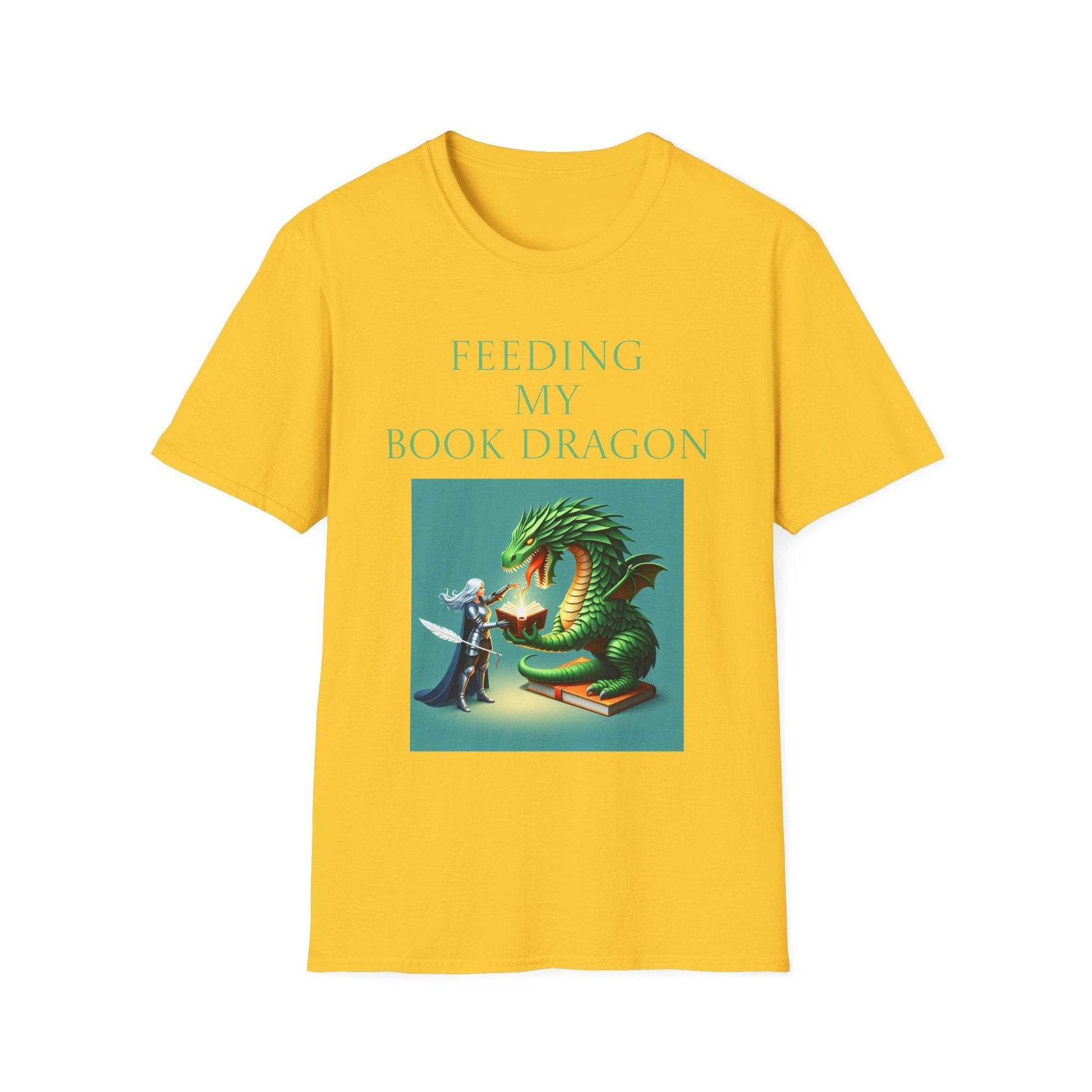 Unisex Softstyle T-Shirt - 'Book Dragon' - The Dreamer's Bookshop.