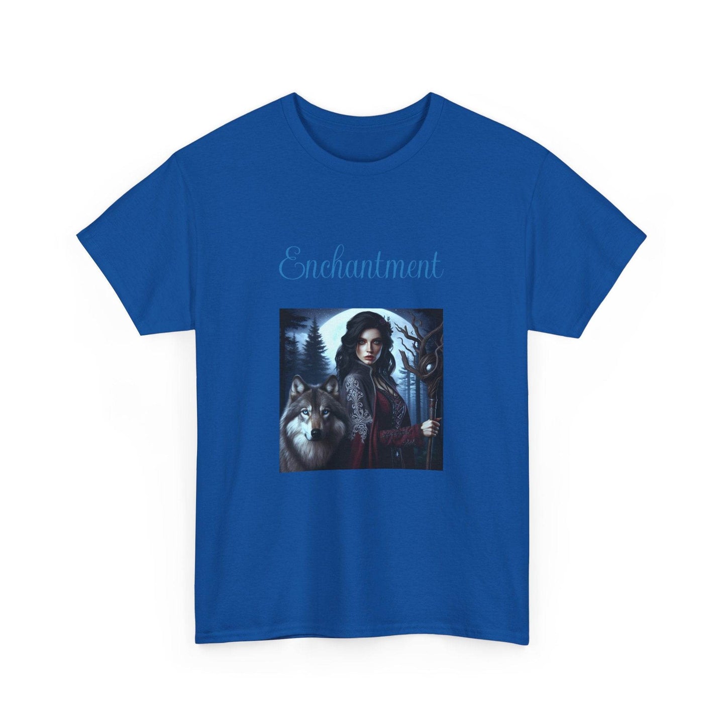 Enchanting Wolf Graphic Tee - Unisex Heavy Cotton T-Shirt for Nature Lovers - The Dreamer's Bookshop.