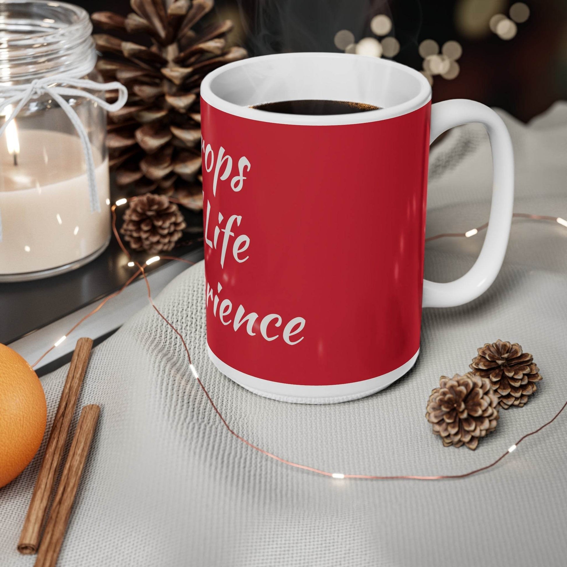 Inspiring Ceramic Coffee Mug - 'Drops of Life Experience' - Perfect Gift for Coffee Lovers - The Dreamer's Bookshop.