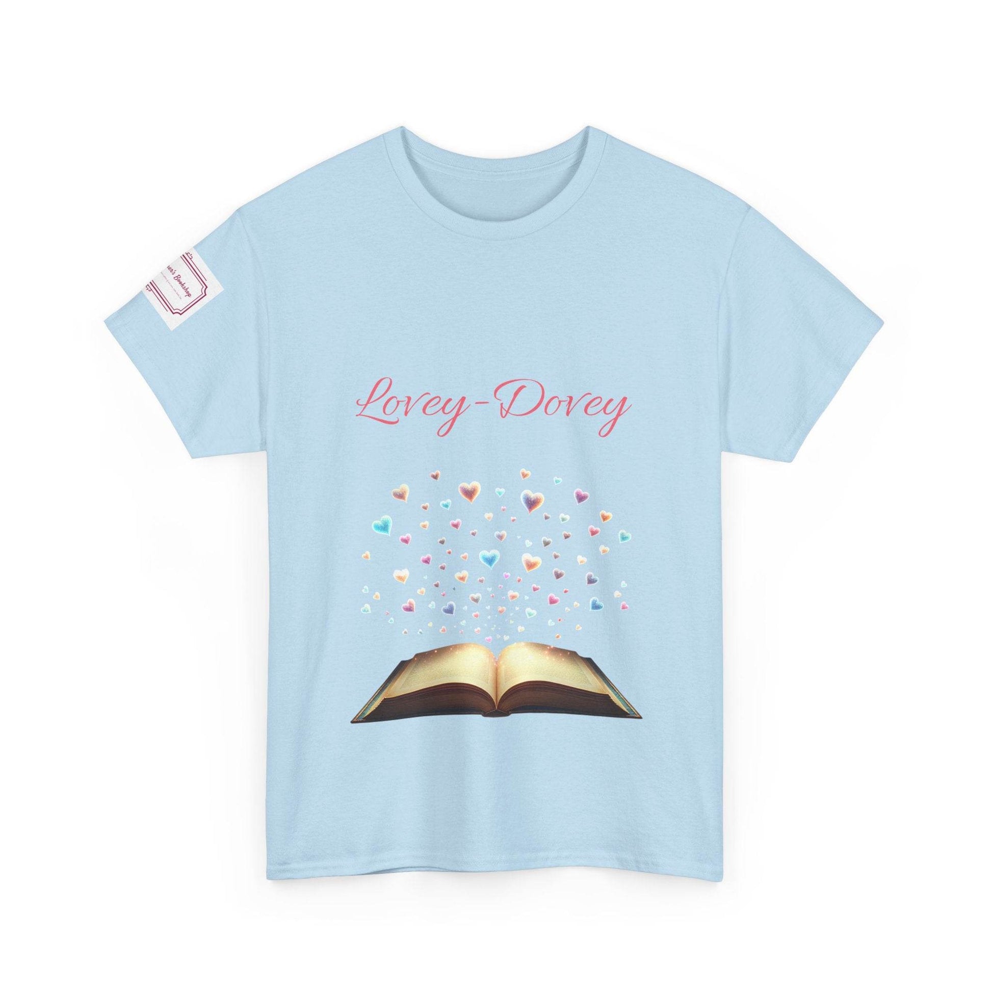 Lovey-Dovey - Unisex Heavy Cotton Tee - Sweet Romance - The Dreamer's Bookshop.