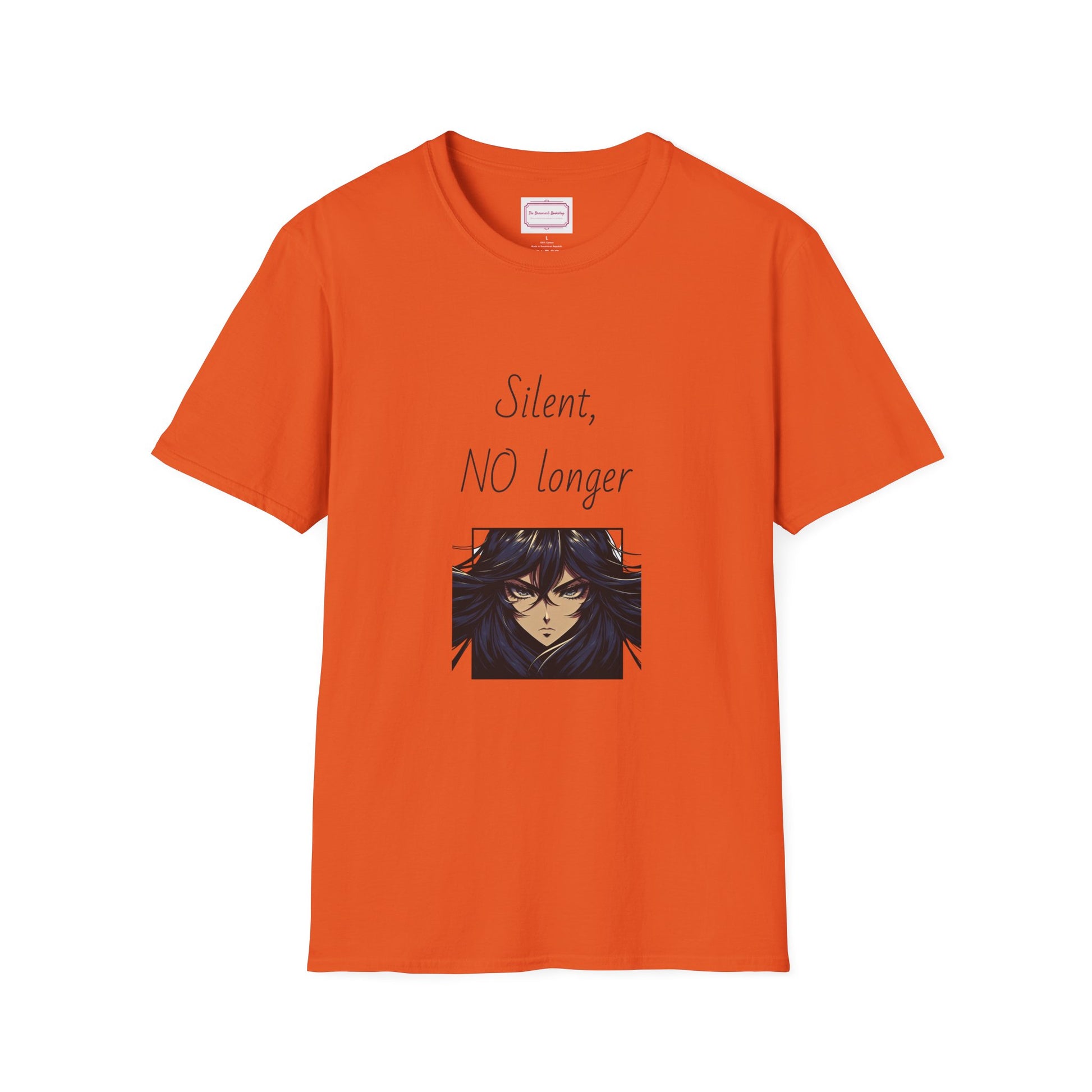 Inspirational Unisex Softstyle T-Shirt - "Silent, NO longer" - The Dreamer's Bookshop.