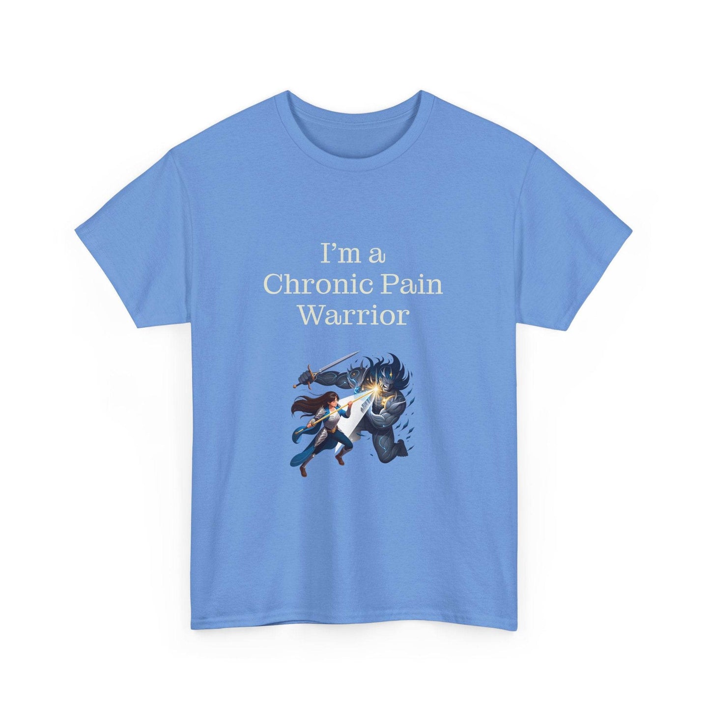 Chronic Pain Warrior Unisex Heavy Cotton Tee - Inspirational Battle T-Shirt - The Dreamer's Bookshop.