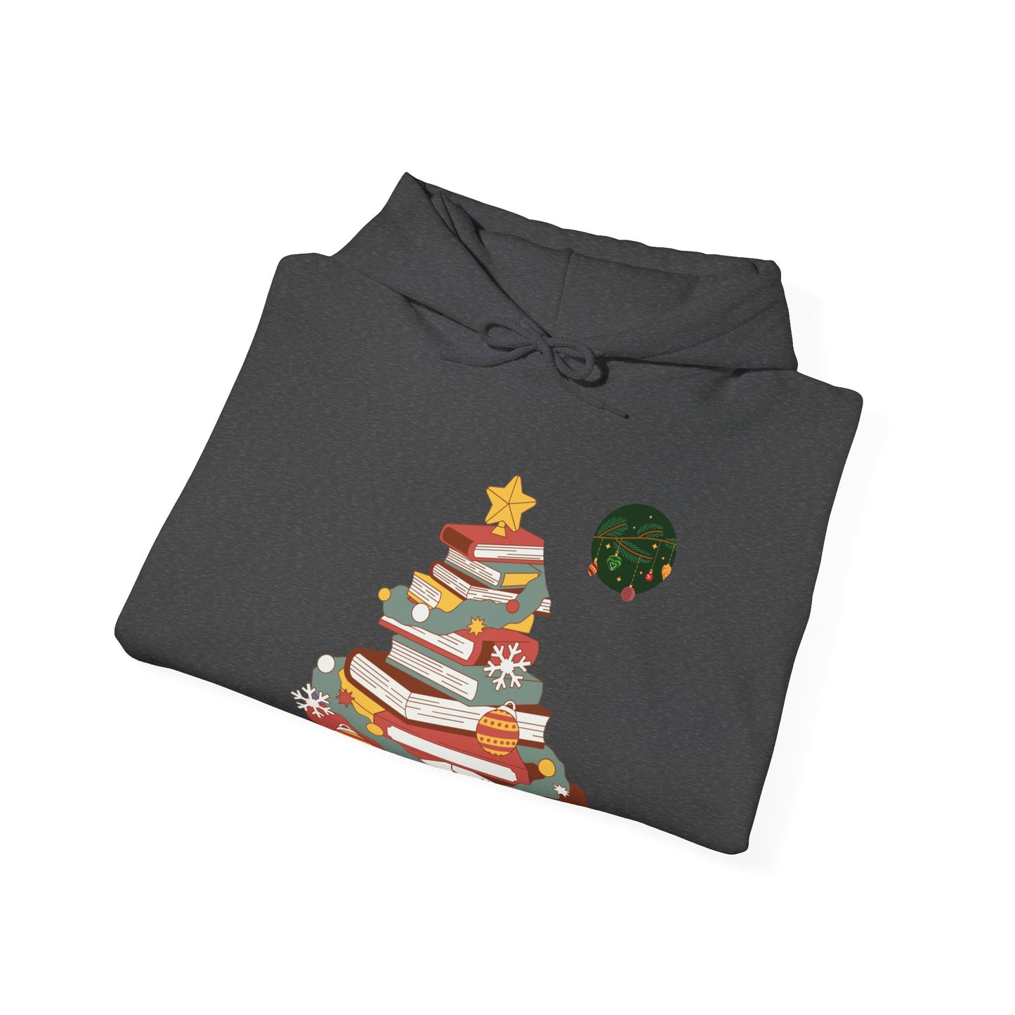 Christmas Book Tree Hoodie - Cozy Unisex Sweatshirt for Book Lovers