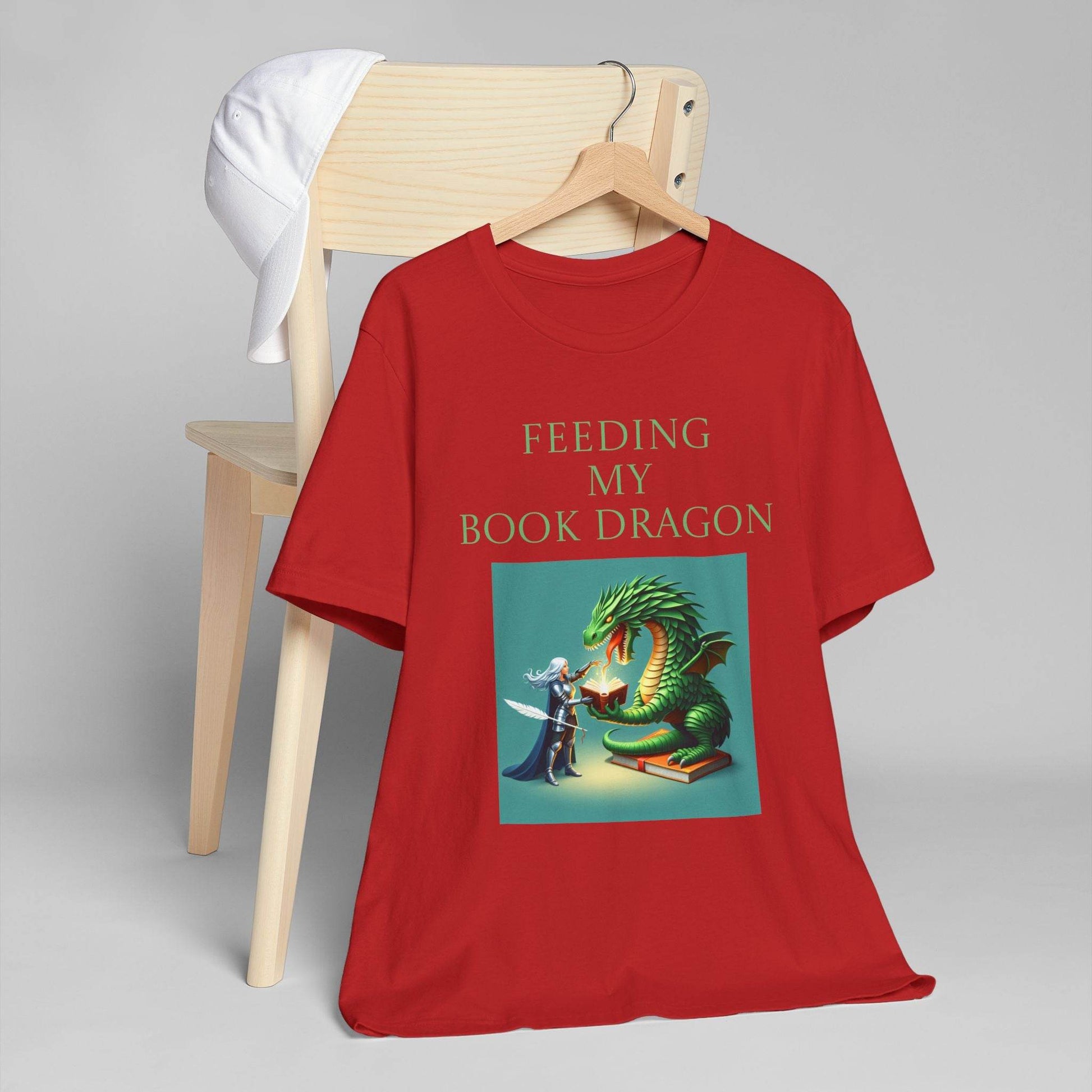 Unisex Jersey T-Shirt - Book Dragon - The Dreamer's Bookshop.