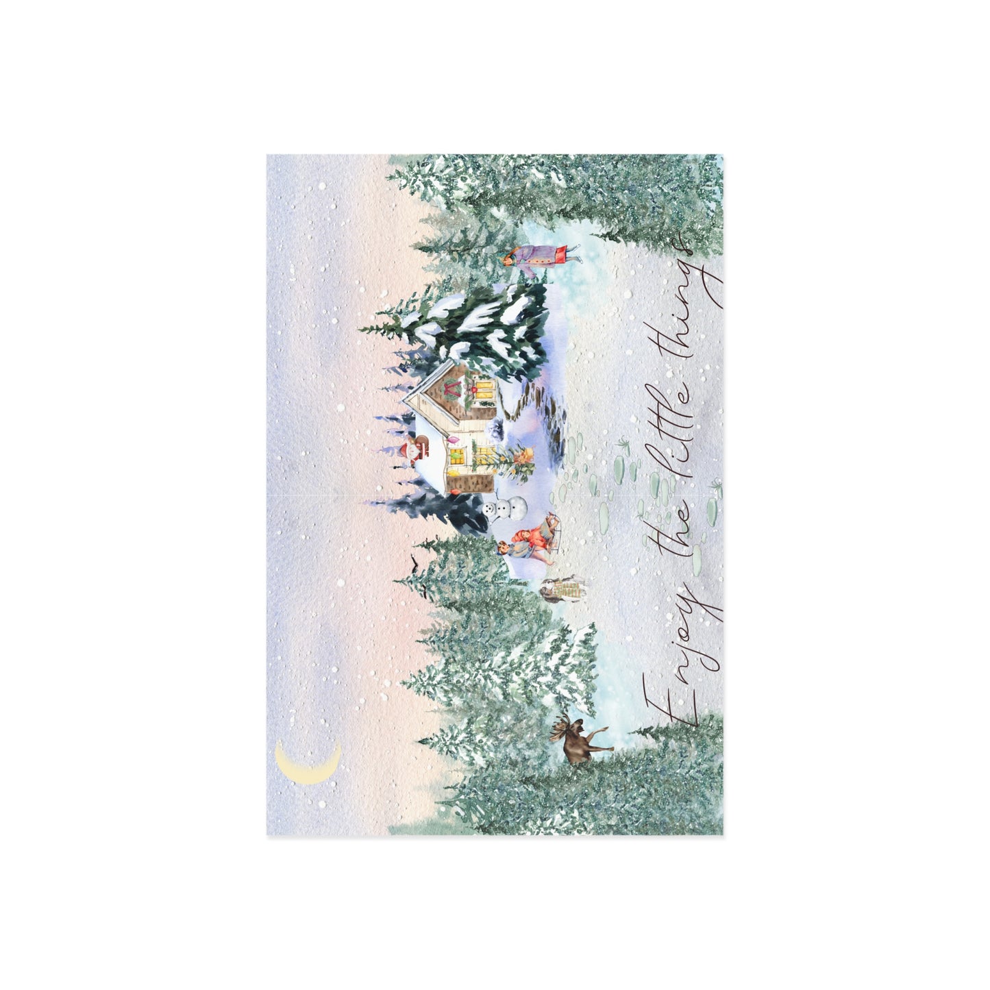 The Dreamer's Bookshop "Winter Cottage" Enjoy the Little Things Card