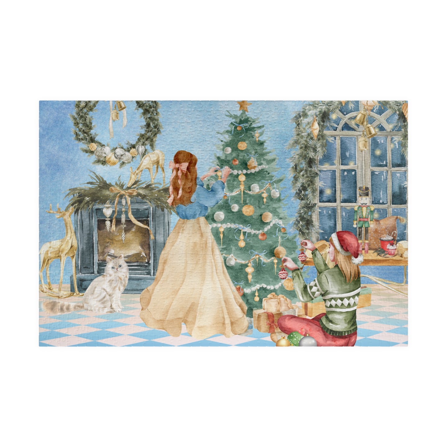 Christmas Morning Family Puzzle — Holiday Scene Jigsaw (110/252/520/1014 pcs)