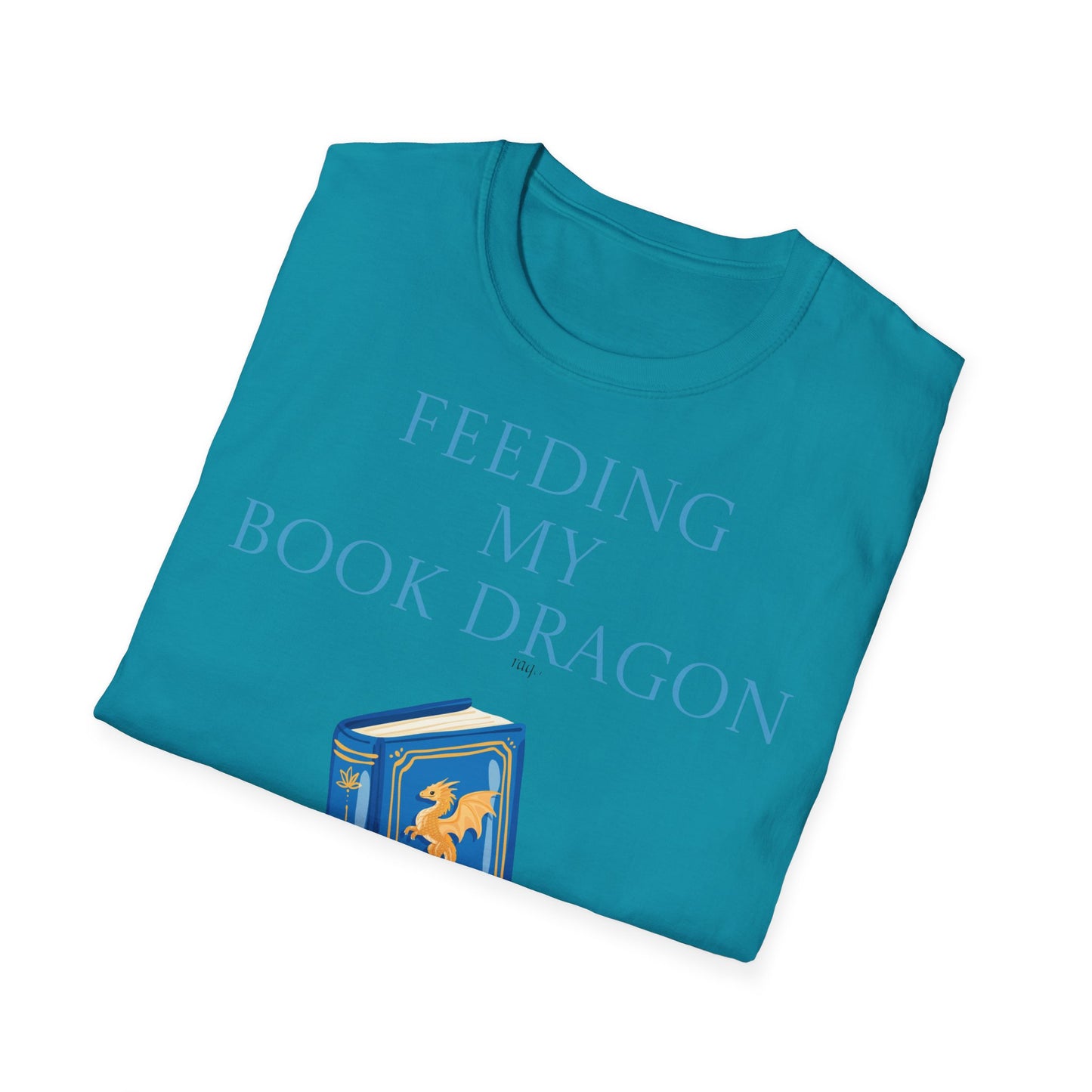 Inspirational Unisex Softstyle T-Shirt - 'Book Dragon' Motivational Design