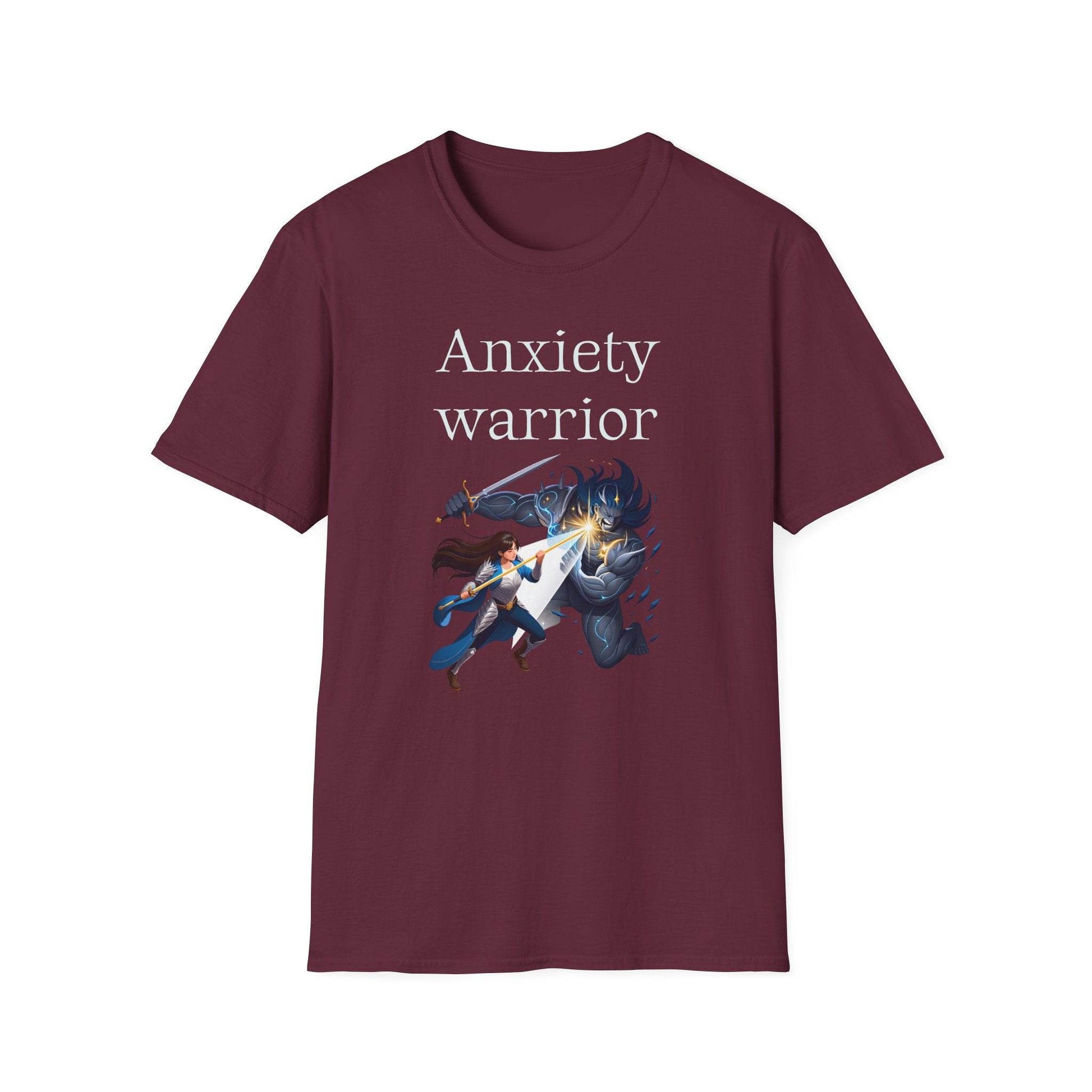 Anxiety Warrior Unisex Softstyle T-Shirt - What's Your Battle? - The Dreamer's Bookshop.