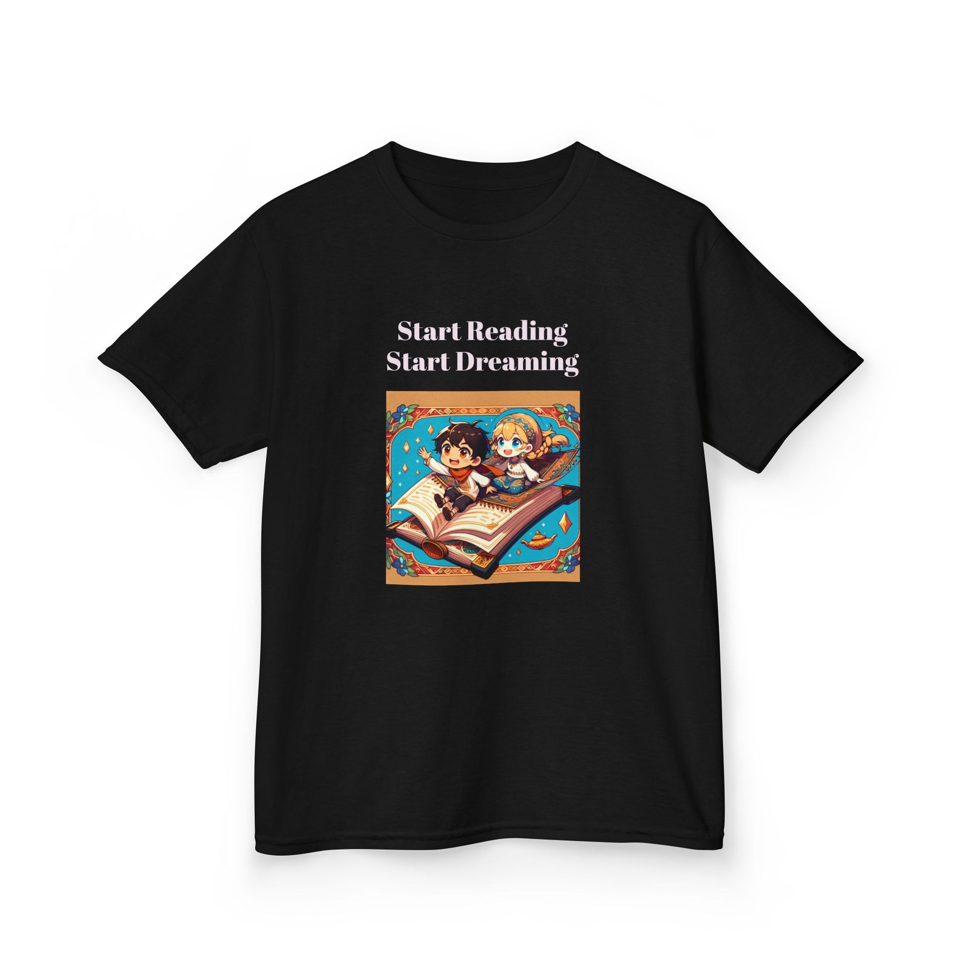 CA- Kids Heavy Cotton Tee - "Start Reading, Start Dreaming" - Fun & Inspirational T-Shirt for Young Readers - The Dreamer's Bookshop.