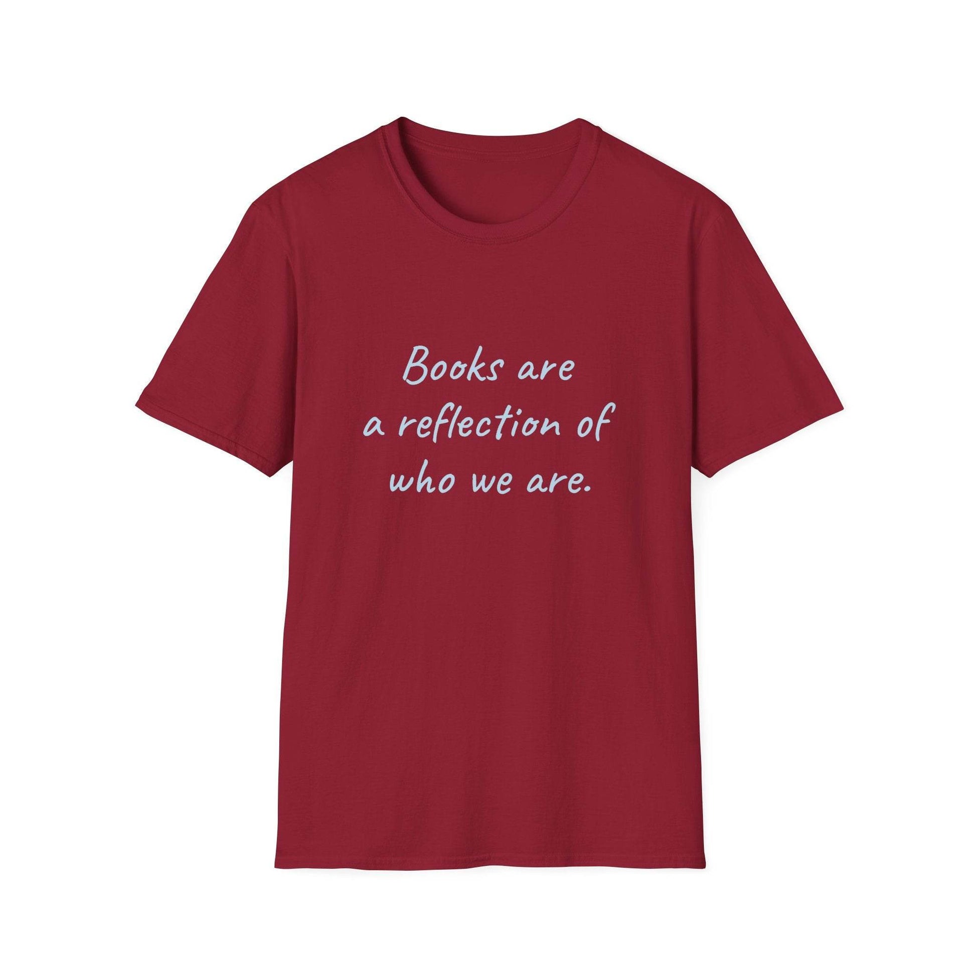Books Are A Reflection T-Shirt – Unisex Softstyle Tee for Book Lovers - The Dreamer's Bookshop.