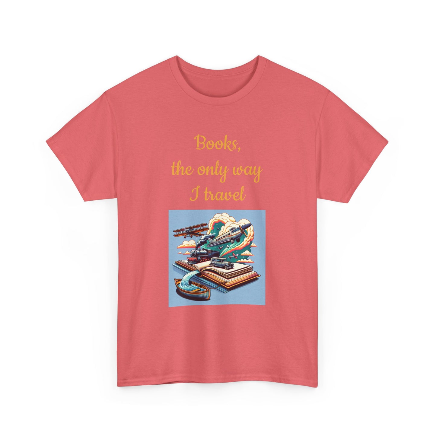 Book Lover's Unisex Heavy Cotton Tee - "Travel" - The Dreamer's Bookshop.