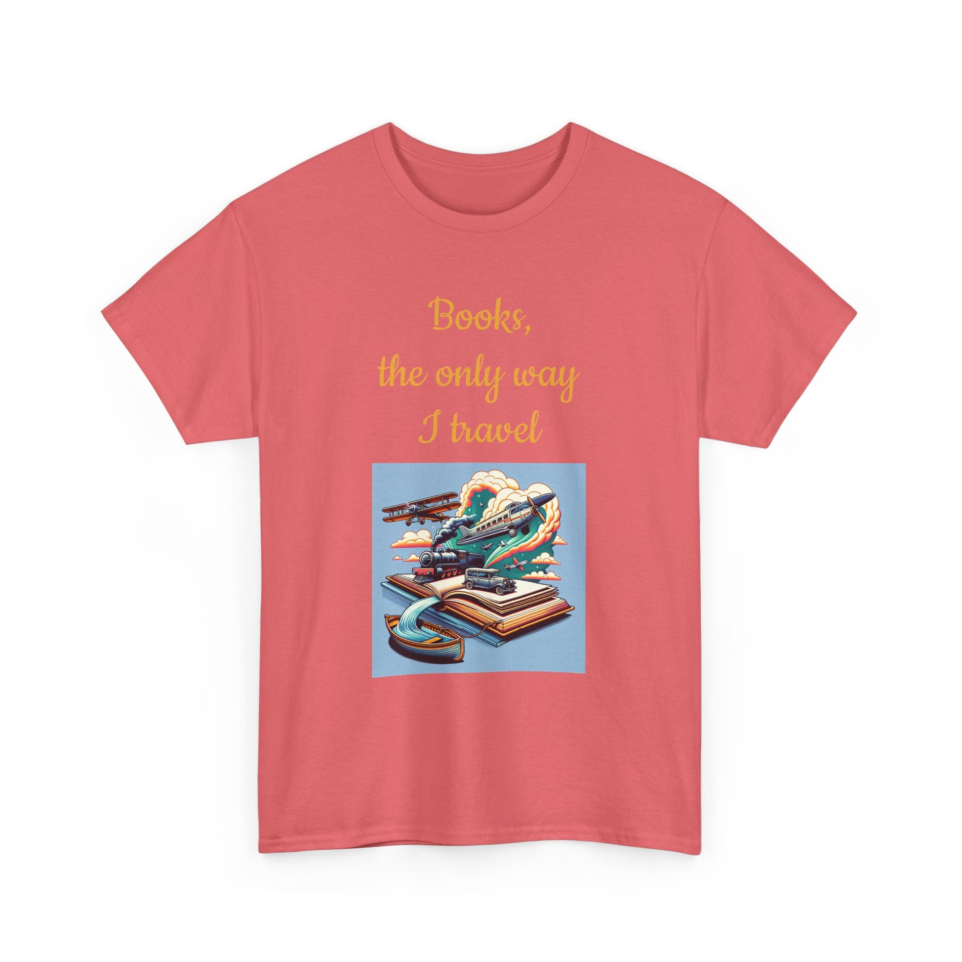 Book Lover's Unisex Heavy Cotton Tee - "Travel" - The Dreamer's Bookshop.