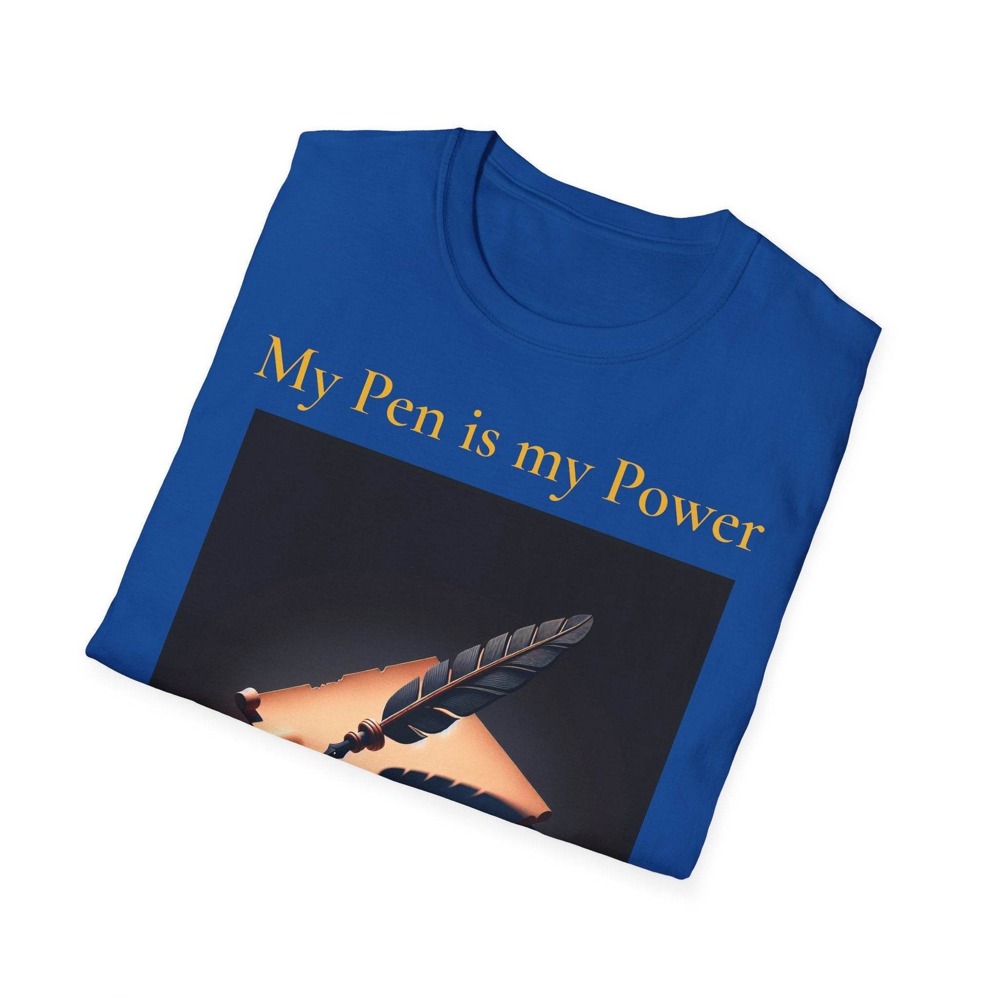 Inspirational Unisex Softstyle T-Shirt - 'My Pen' Motivational Design - The Dreamer's Bookshop.