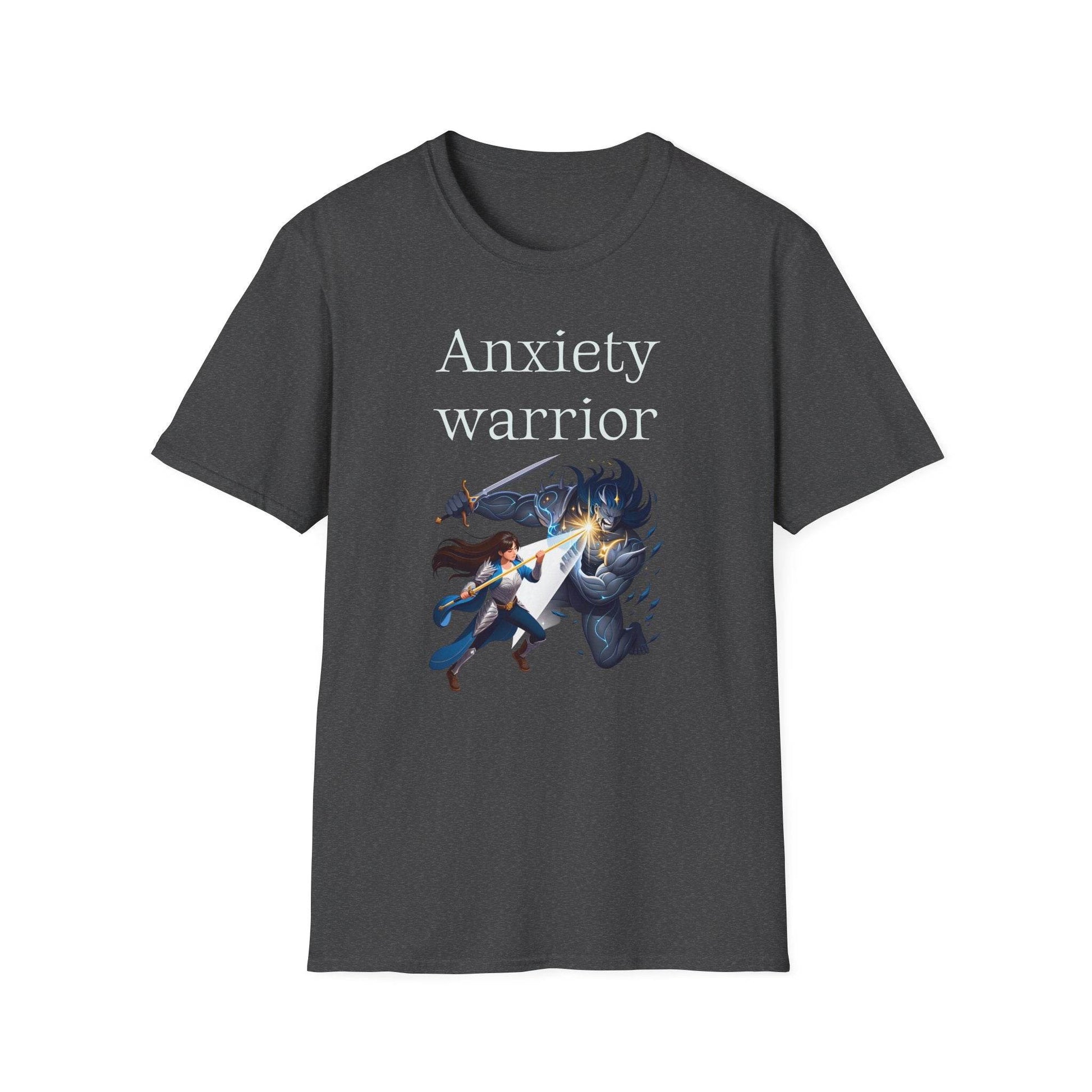 Anxiety Warrior Unisex Softstyle T-Shirt - What's Your Battle? - The Dreamer's Bookshop.