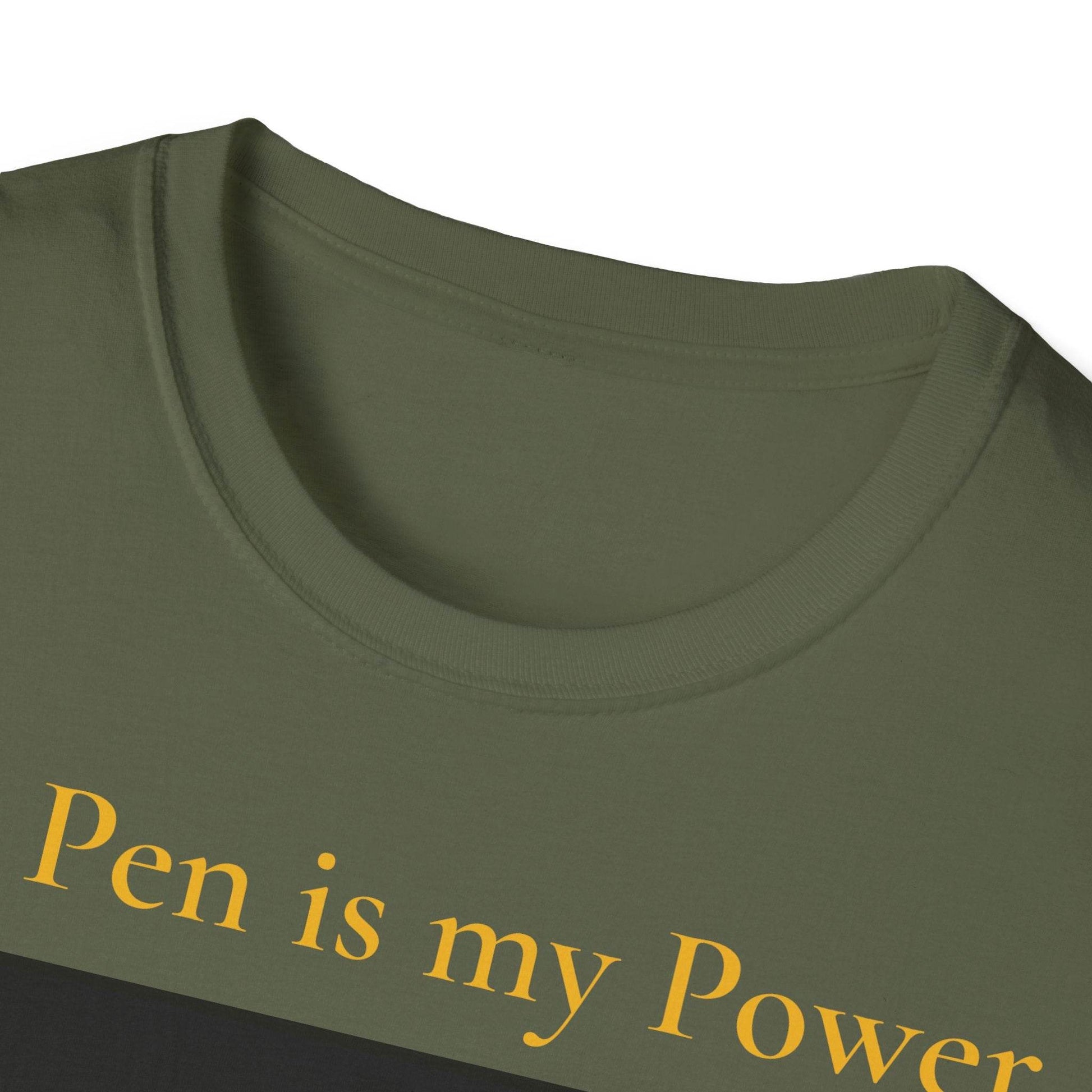 Inspirational Unisex Softstyle T-Shirt - 'My Pen' Motivational Design - The Dreamer's Bookshop.