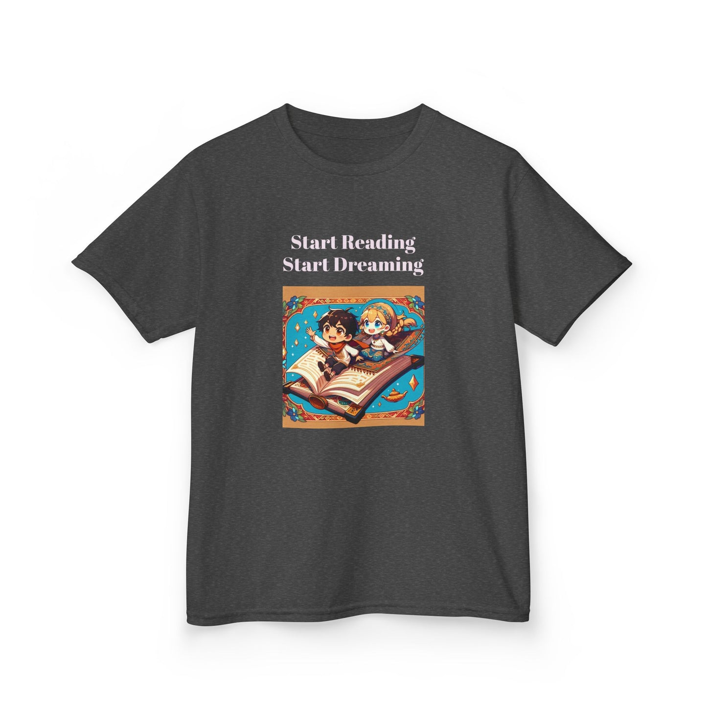 CA- Kids Heavy Cotton Tee - "Start Reading, Start Dreaming" - Fun & Inspirational T-Shirt for Young Readers - The Dreamer's Bookshop.