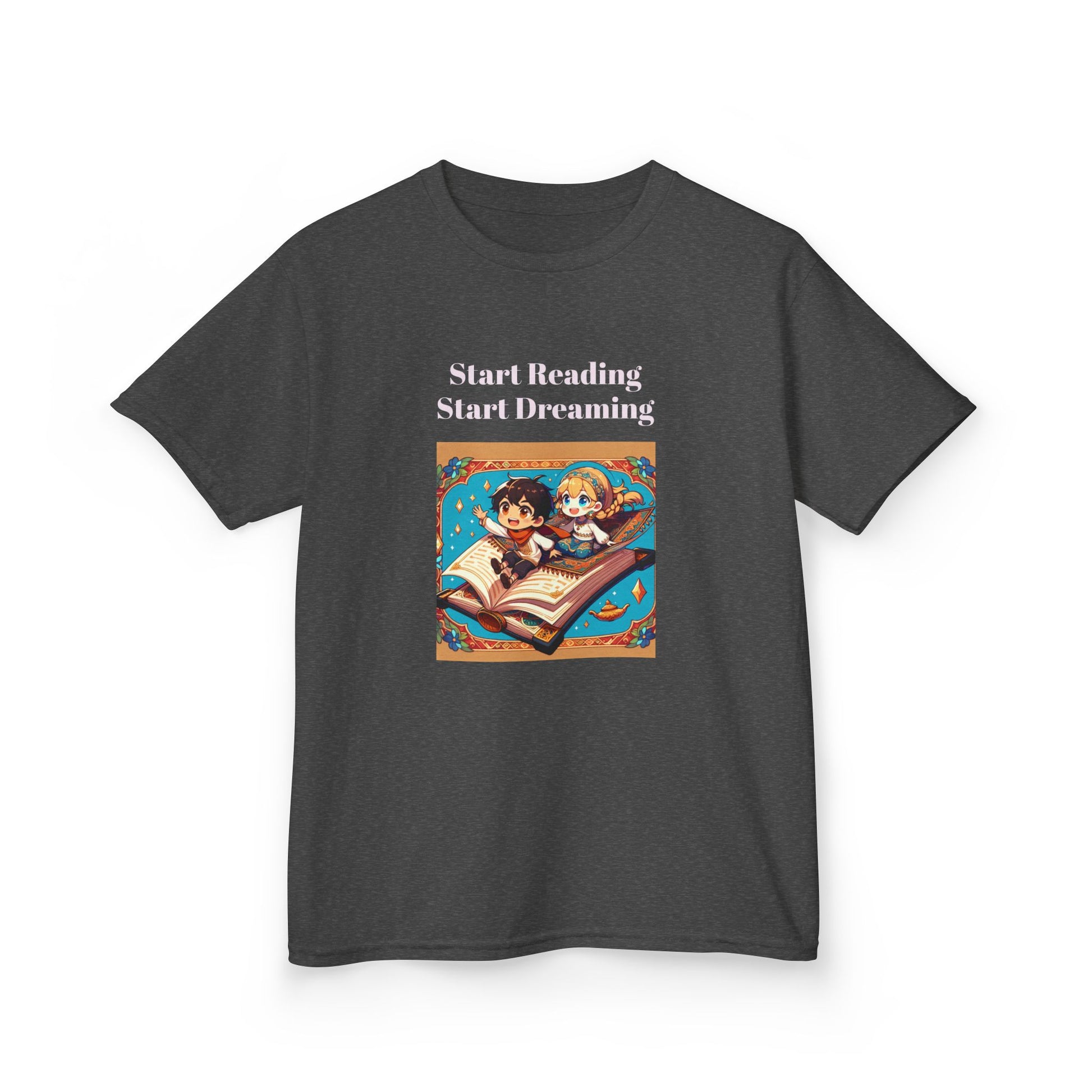 CA- Kids Heavy Cotton Tee - "Start Reading, Start Dreaming" - Fun & Inspirational T-Shirt for Young Readers - The Dreamer's Bookshop.