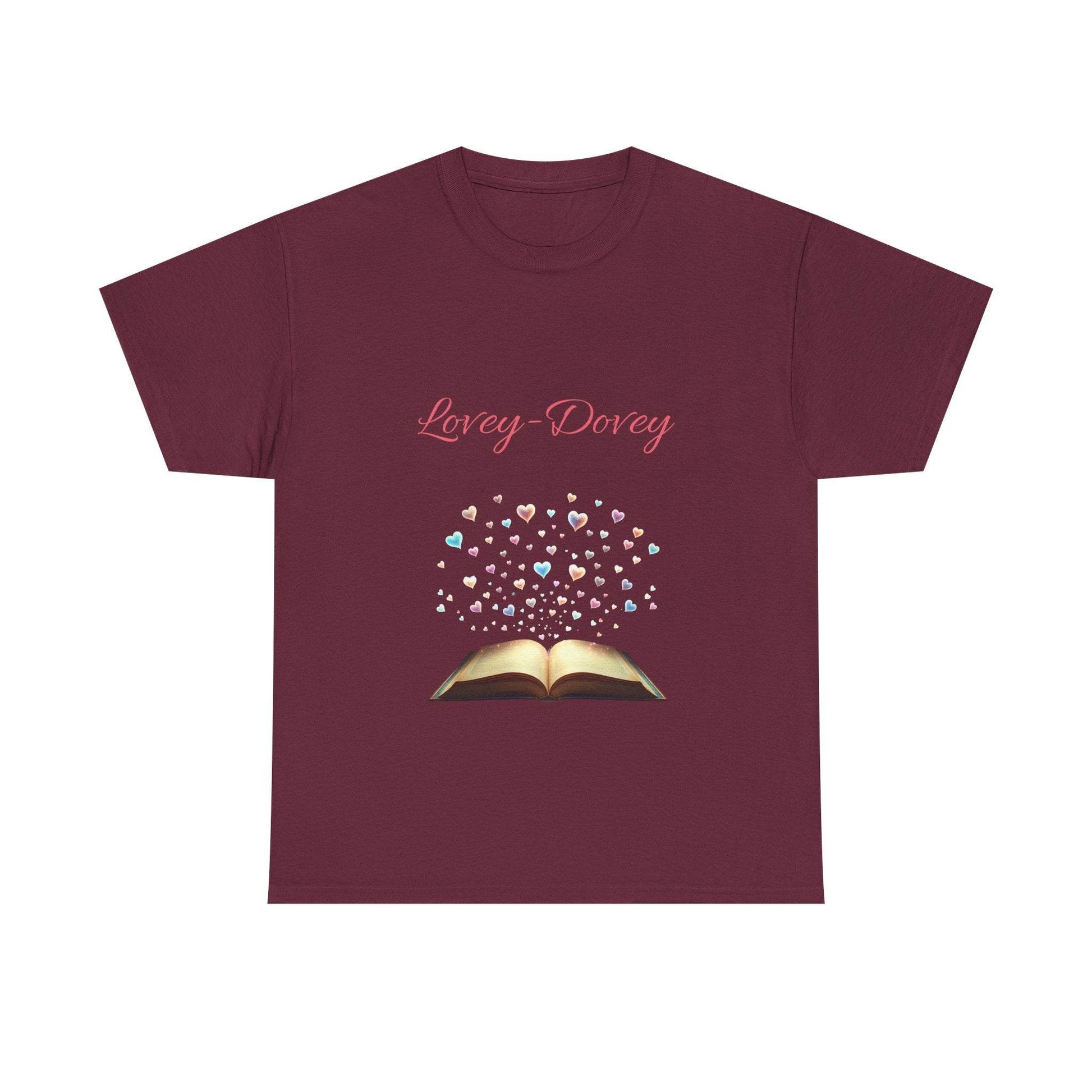 Lovey-Dovey - Unisex Heavy Cotton Tee - Sweet Romance - The Dreamer's Bookshop.
