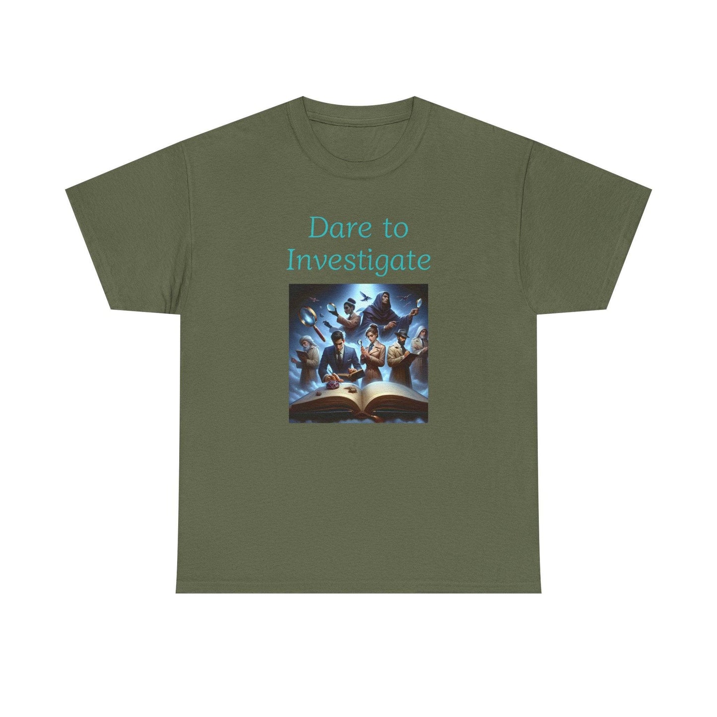Investigate - Graphic Tee - Unisex Heavy Cotton T-Shirt Crime/Mystery Books - The Dreamer's Bookshop.