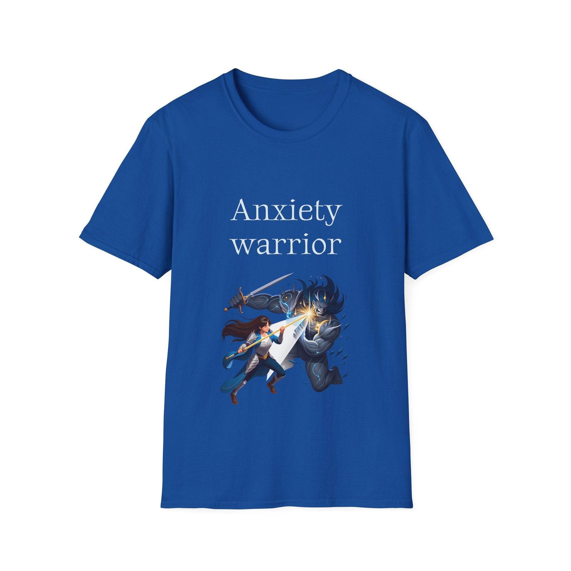 Anxiety Warrior Unisex Softstyle T-Shirt - Empower Your Battle - The Dreamer's Bookshop.