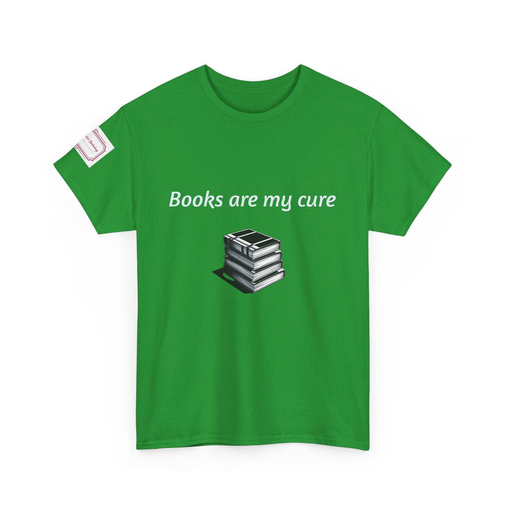 Books are my cure - Inspirational Unisex Heavy Cotton Tee - The Dreamer's Bookshop.