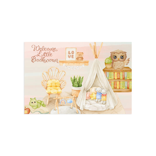 The Dreamer's Bookshop Cute "Bookworm" Baby Card - The Dreamer's Bookshop.