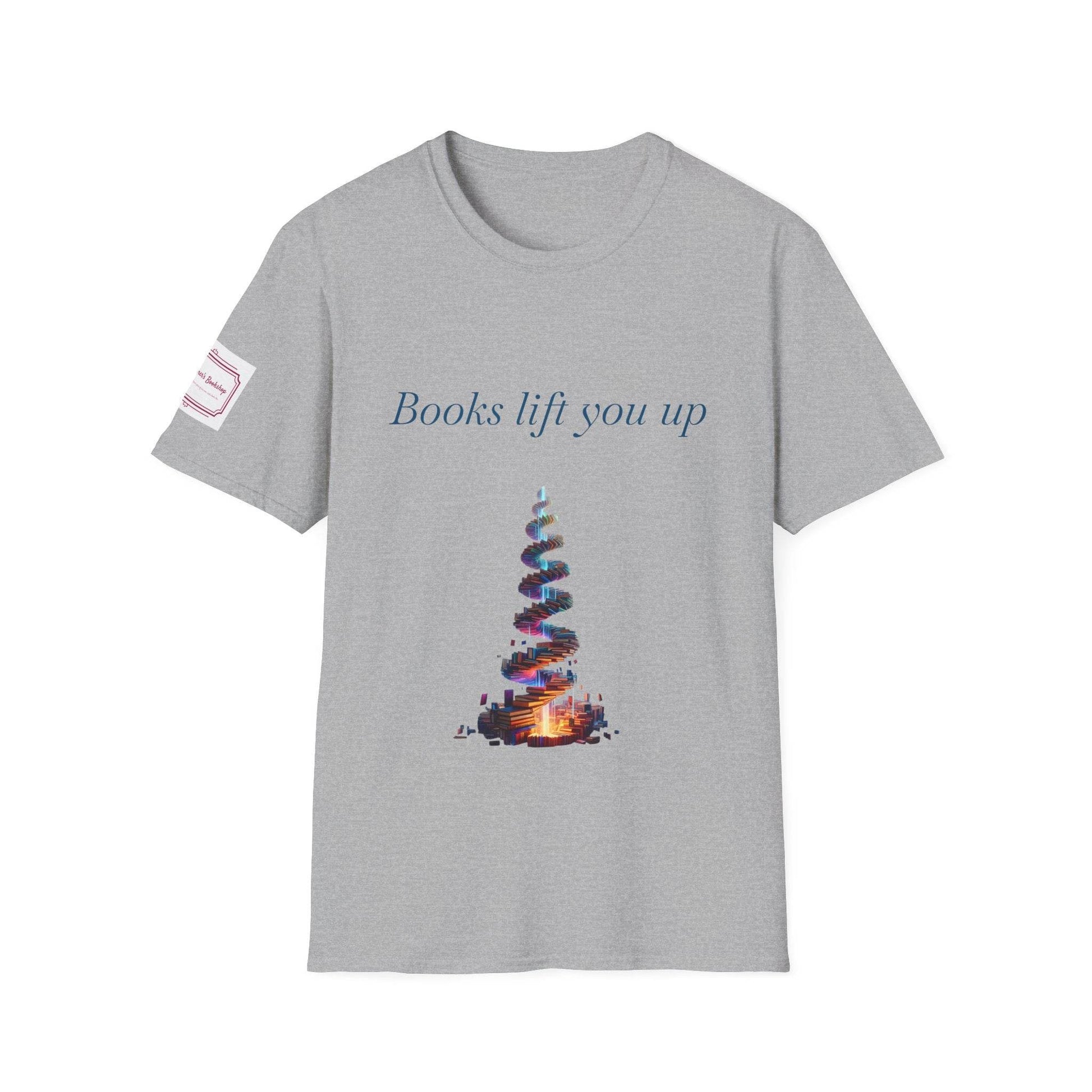 Inspirational Unisex T-Shirt - Books Lift You Up - The Dreamer's Bookshop.
