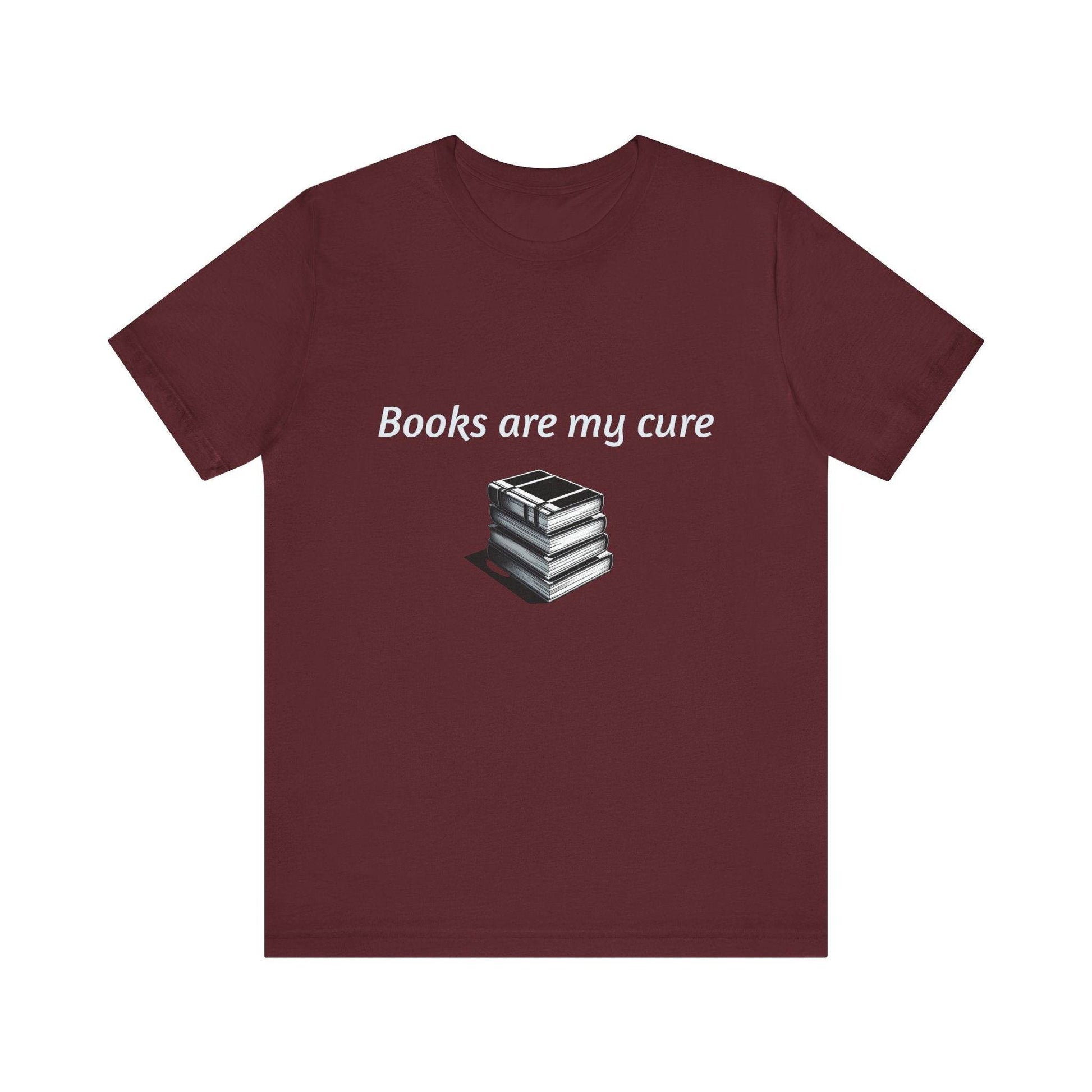 Inspirational Unisex Short Sleeve Tee - Books are my cure - The Dreamer's Bookshop.
