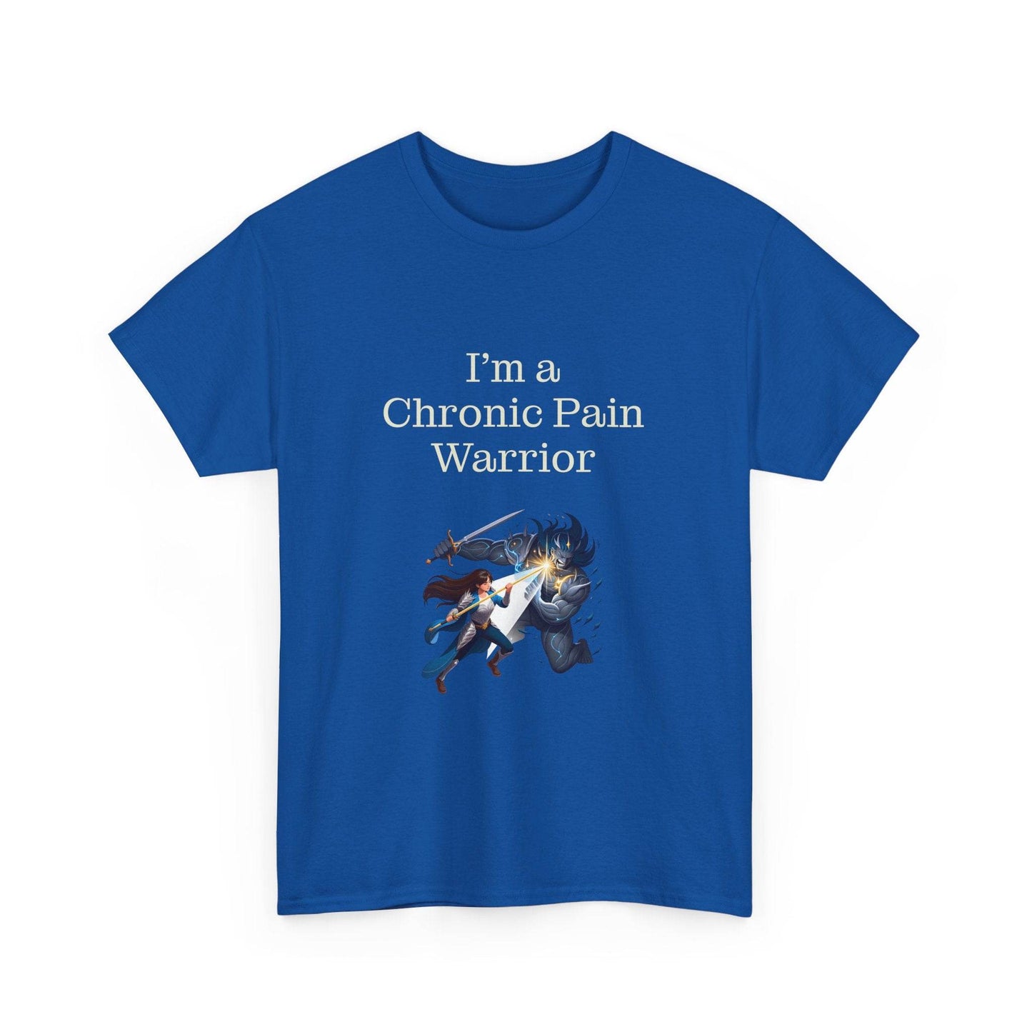 Chronic Pain Warrior Unisex Heavy Cotton Tee - Inspirational Battle T-Shirt - The Dreamer's Bookshop.