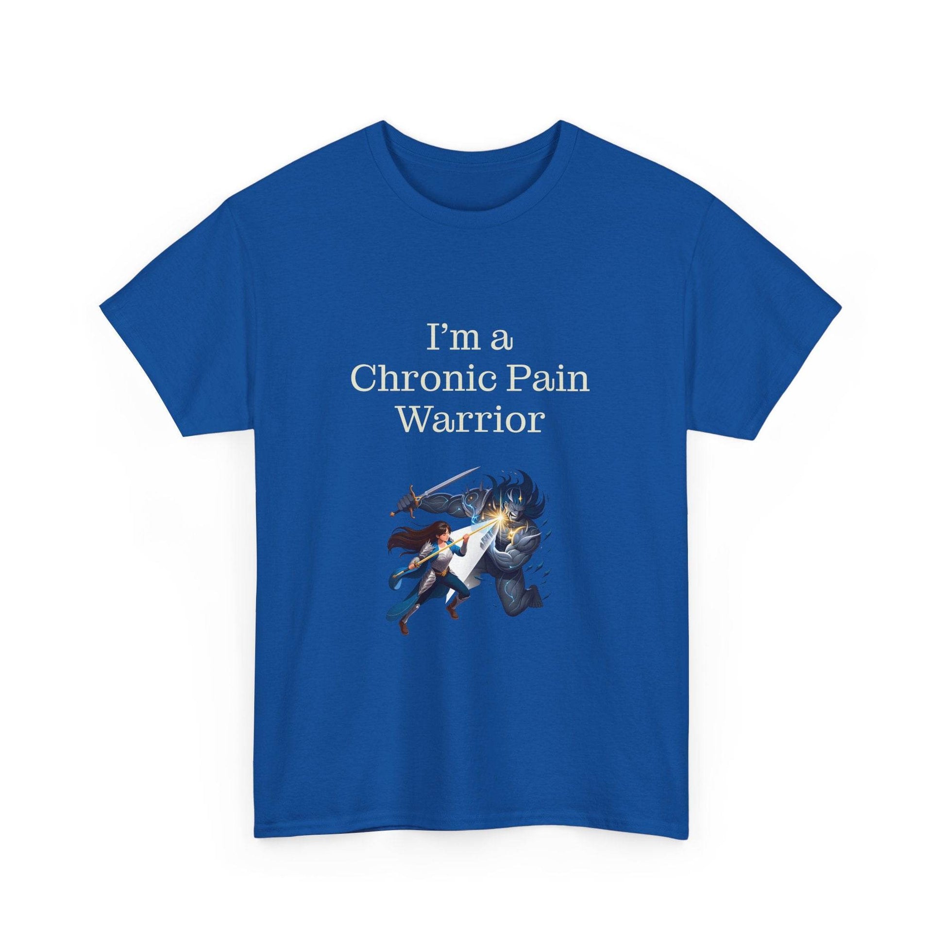 Chronic Pain Warrior Unisex Heavy Cotton Tee - Inspirational Battle T-Shirt - The Dreamer's Bookshop.
