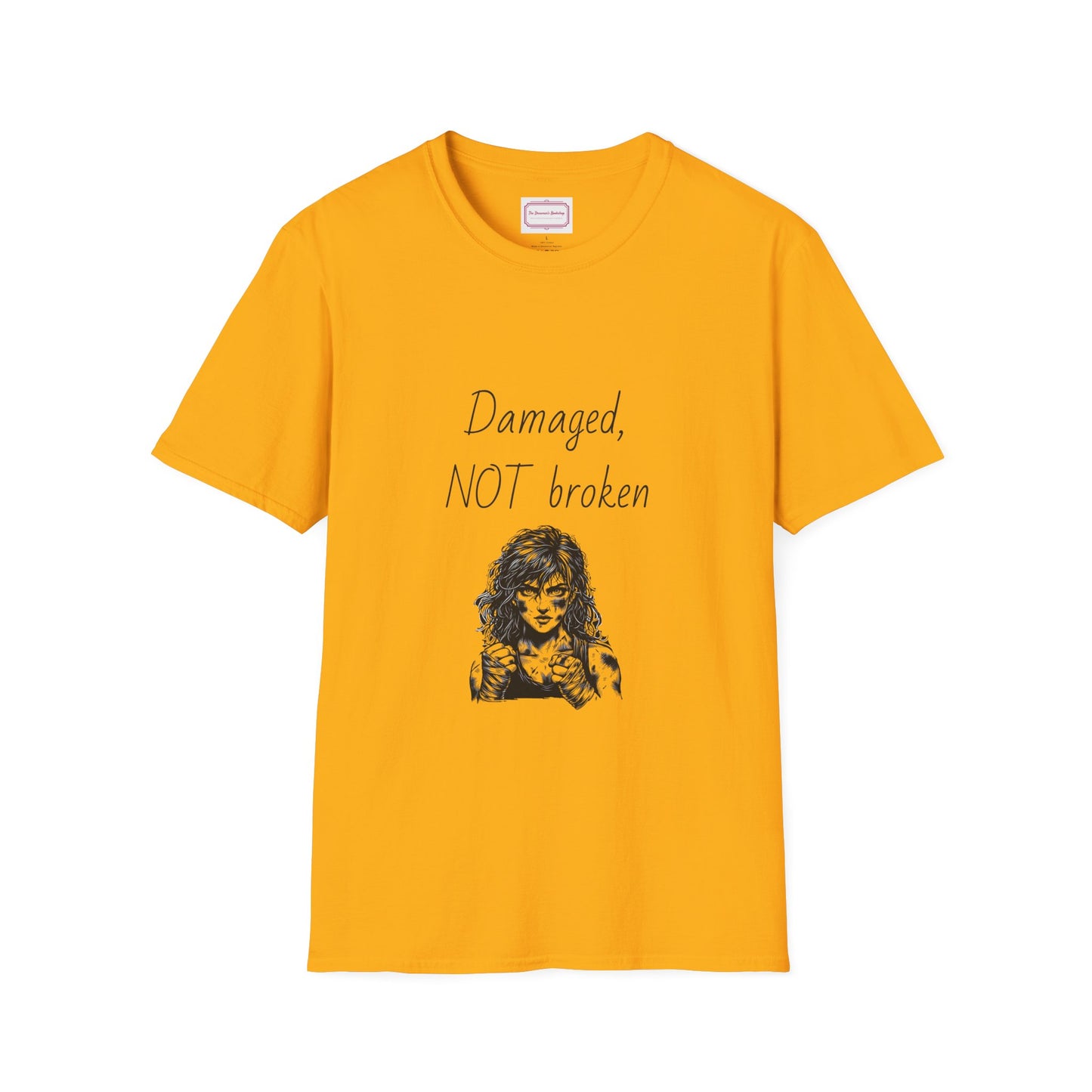 Inspirational Unisex Softstyle T-Shirt - "Damaged, NOT broken" - The Dreamer's Bookshop.