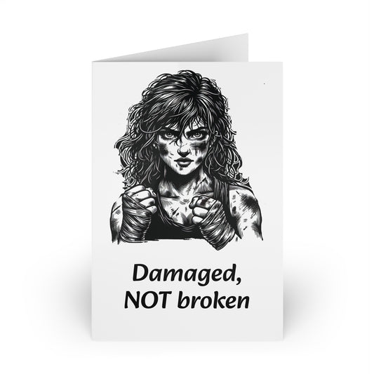 The Dreamer's Bookshop Warrior "Damaged, NOT broken" Art Print Card - The Dreamer's Bookshop.