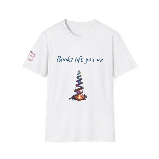 Inspirational Unisex Softstyle T-Shirt - Books Lift You Up - The Dreamer's Bookshop.