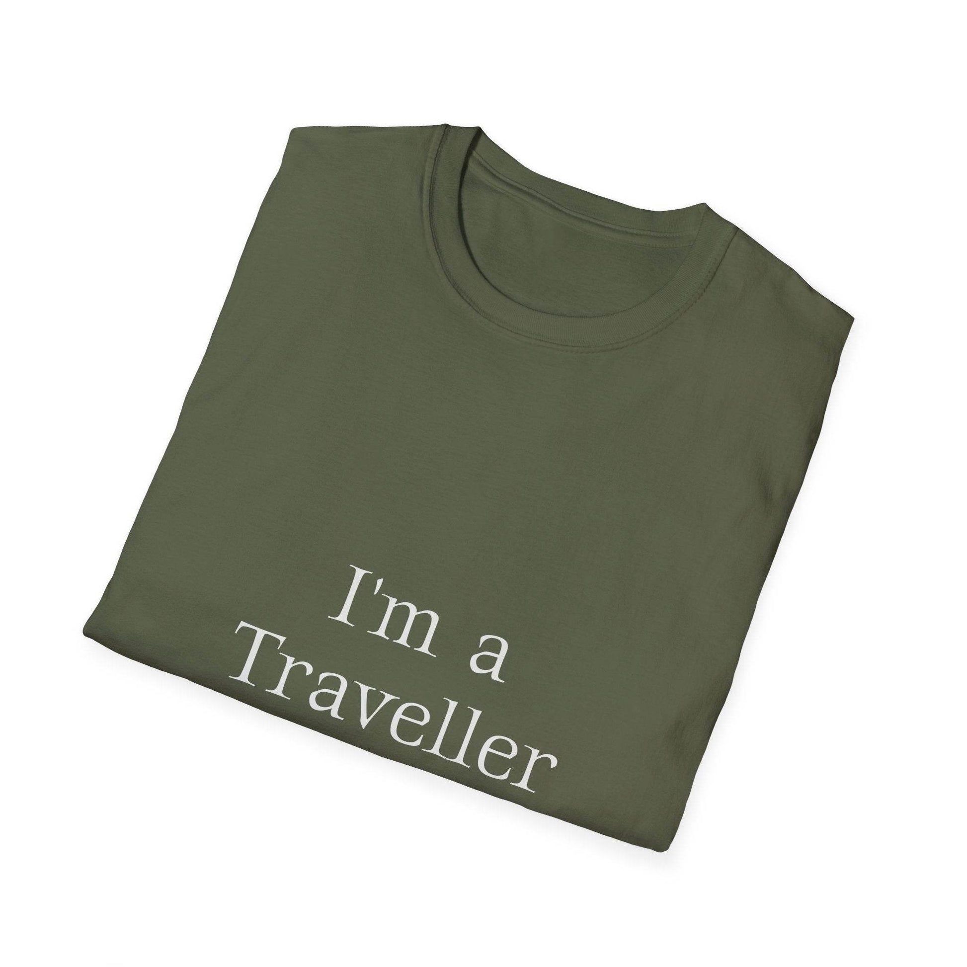 Unisex Softstyle T-Shirt - 'I'm a Traveller of Worlds' & 'Books Take Me Places Far & Beyond' - The Dreamer's Bookshop.