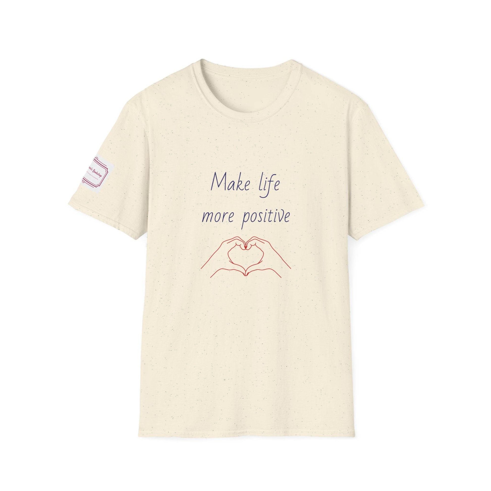 Positive Vibe Unisex Softstyle T-Shirt - 'Make Life More Positive' - The Dreamer's Bookshop.
