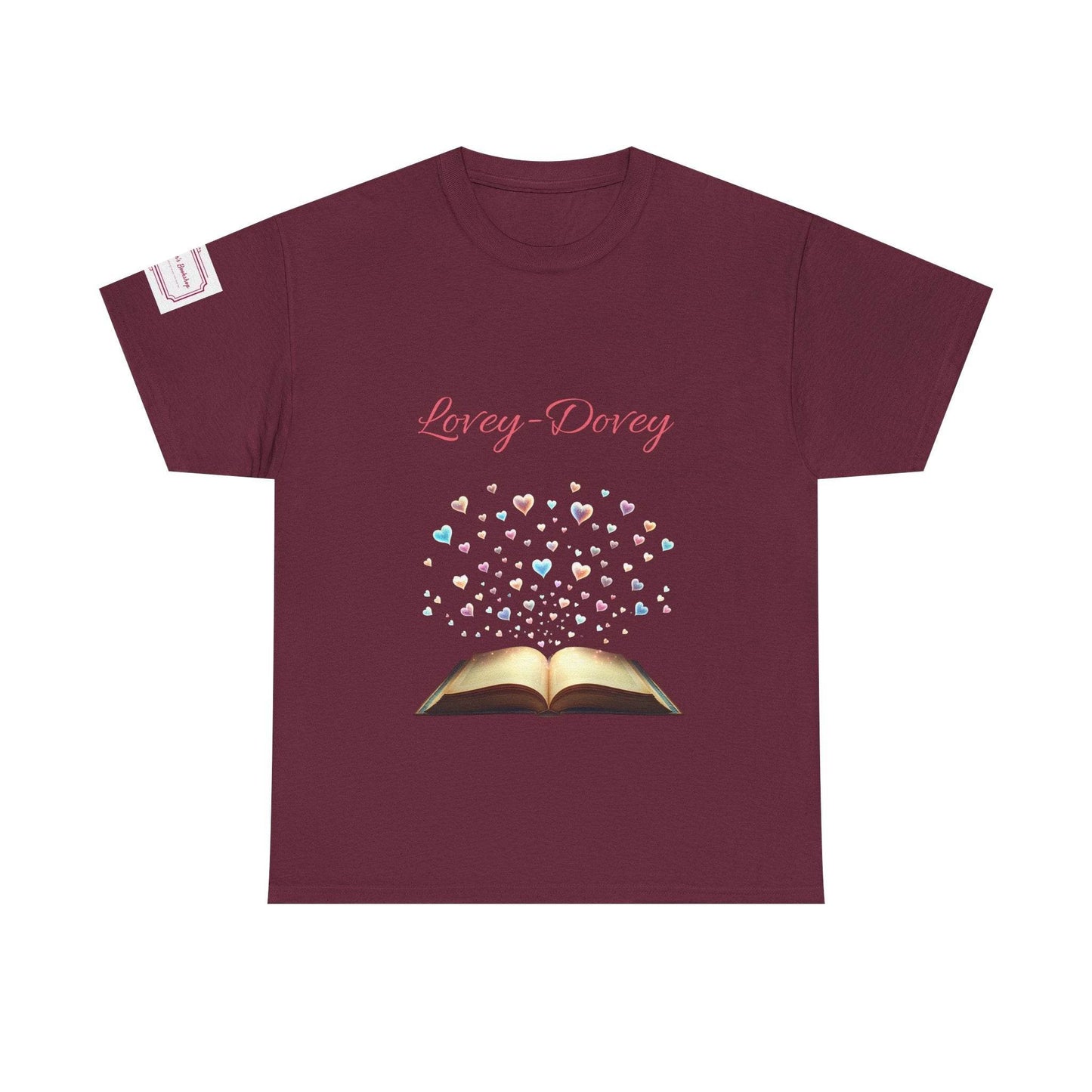 Lovey-Dovey - Unisex Heavy Cotton Tee - Sweet Romance - The Dreamer's Bookshop.