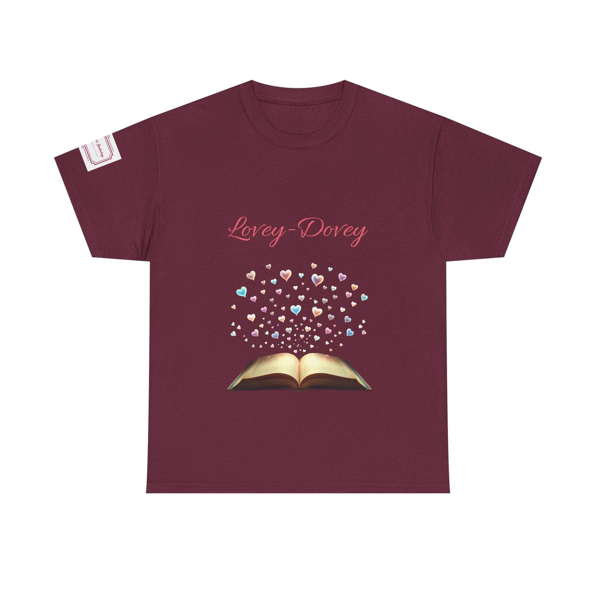 Lovey-Dovey - Unisex Heavy Cotton Tee - Sweet Romance - The Dreamer's Bookshop.