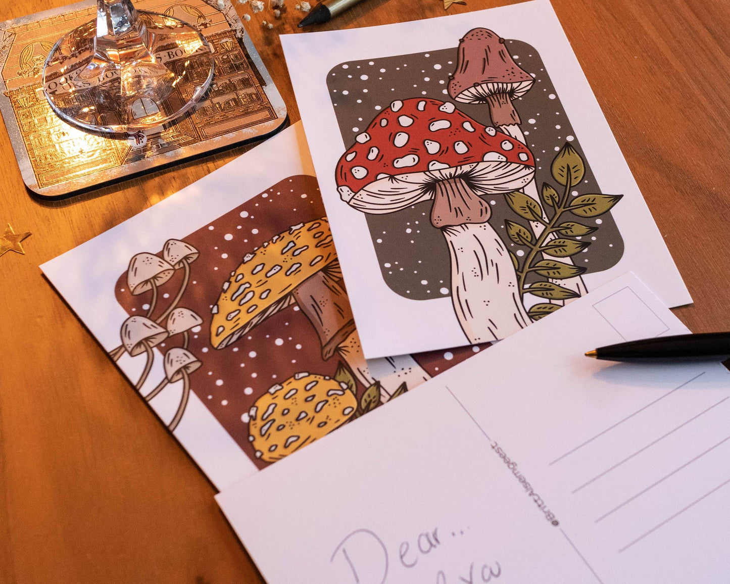 Basically Britt - Set of 2 postcards - Toadstools - The Dreamer's Bookshop.